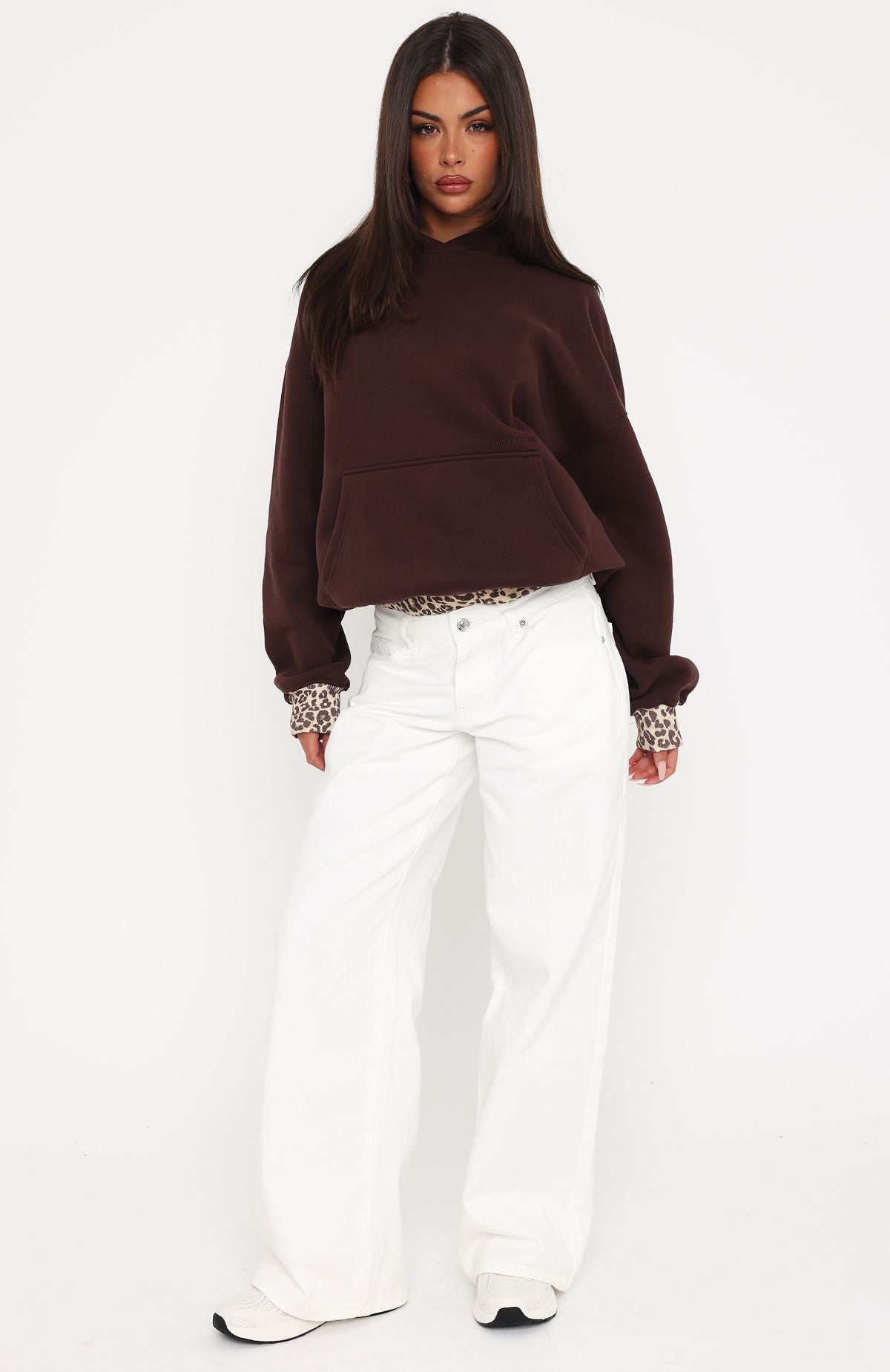 Wild Thing Leopard Oversized Hoodie Chocolate