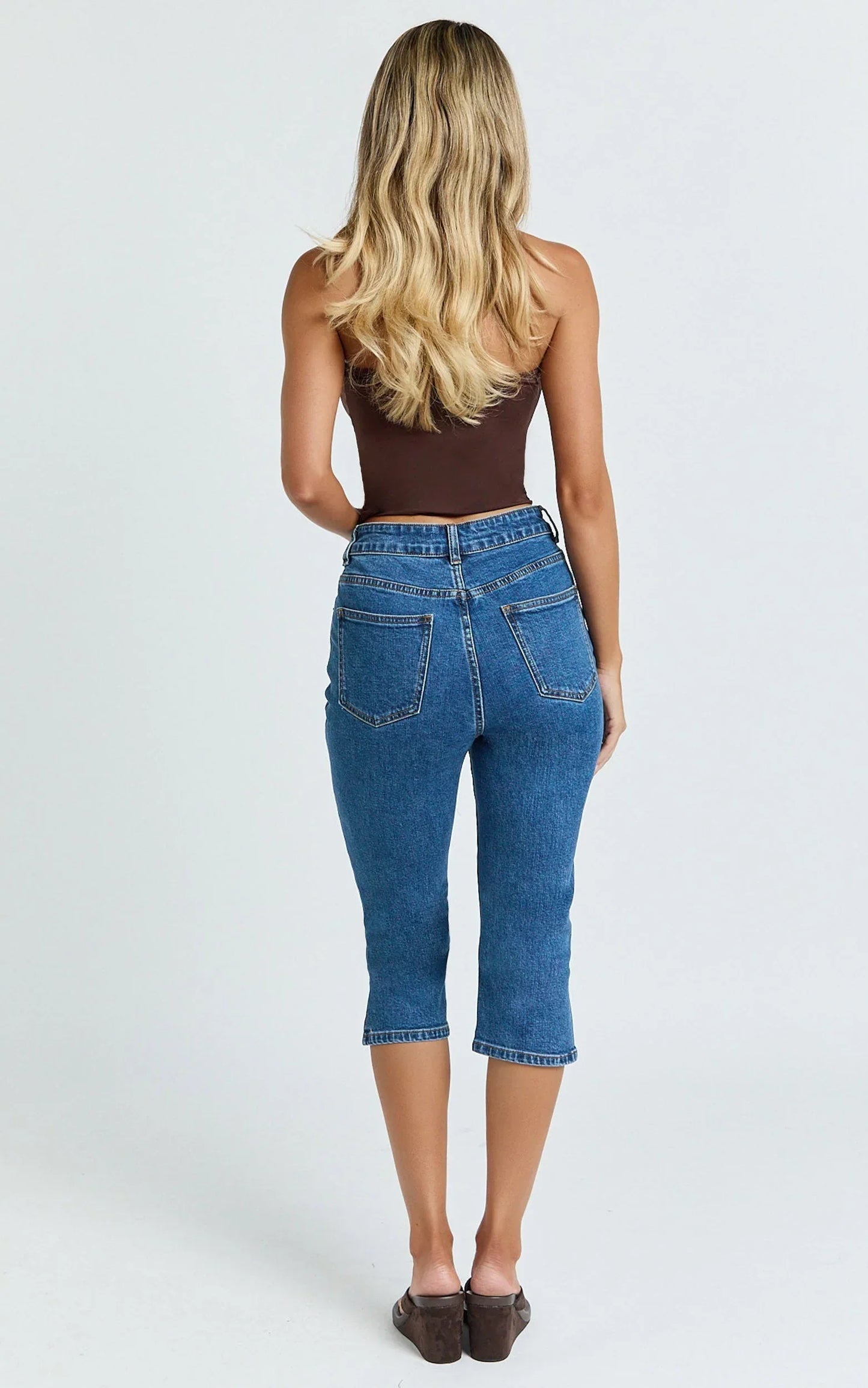 Letty Jeans - 7/8 Crop Denim Jeans in Dark Wash