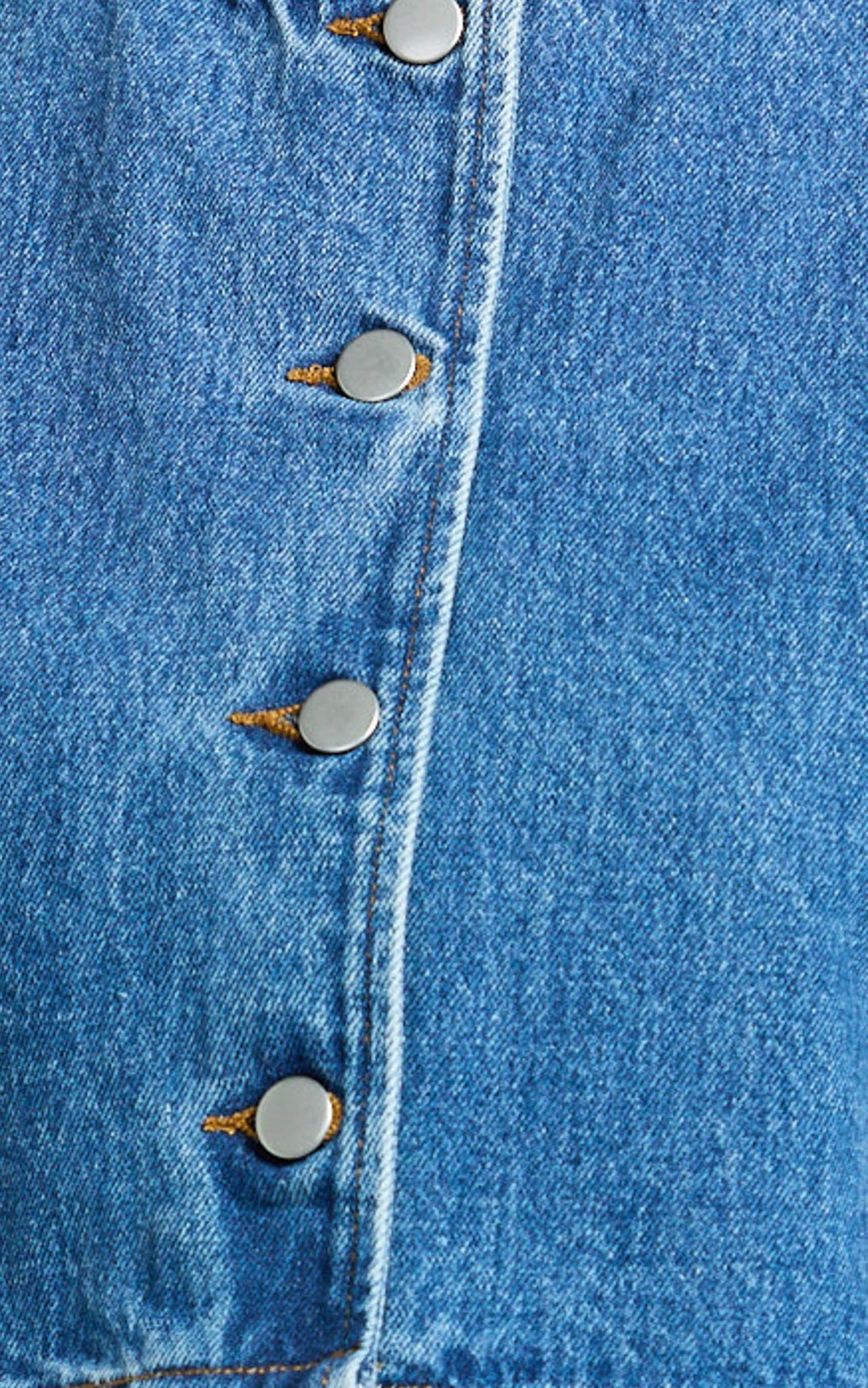 Nathan Top - Button Down Denim Shell Top in Dark Blue