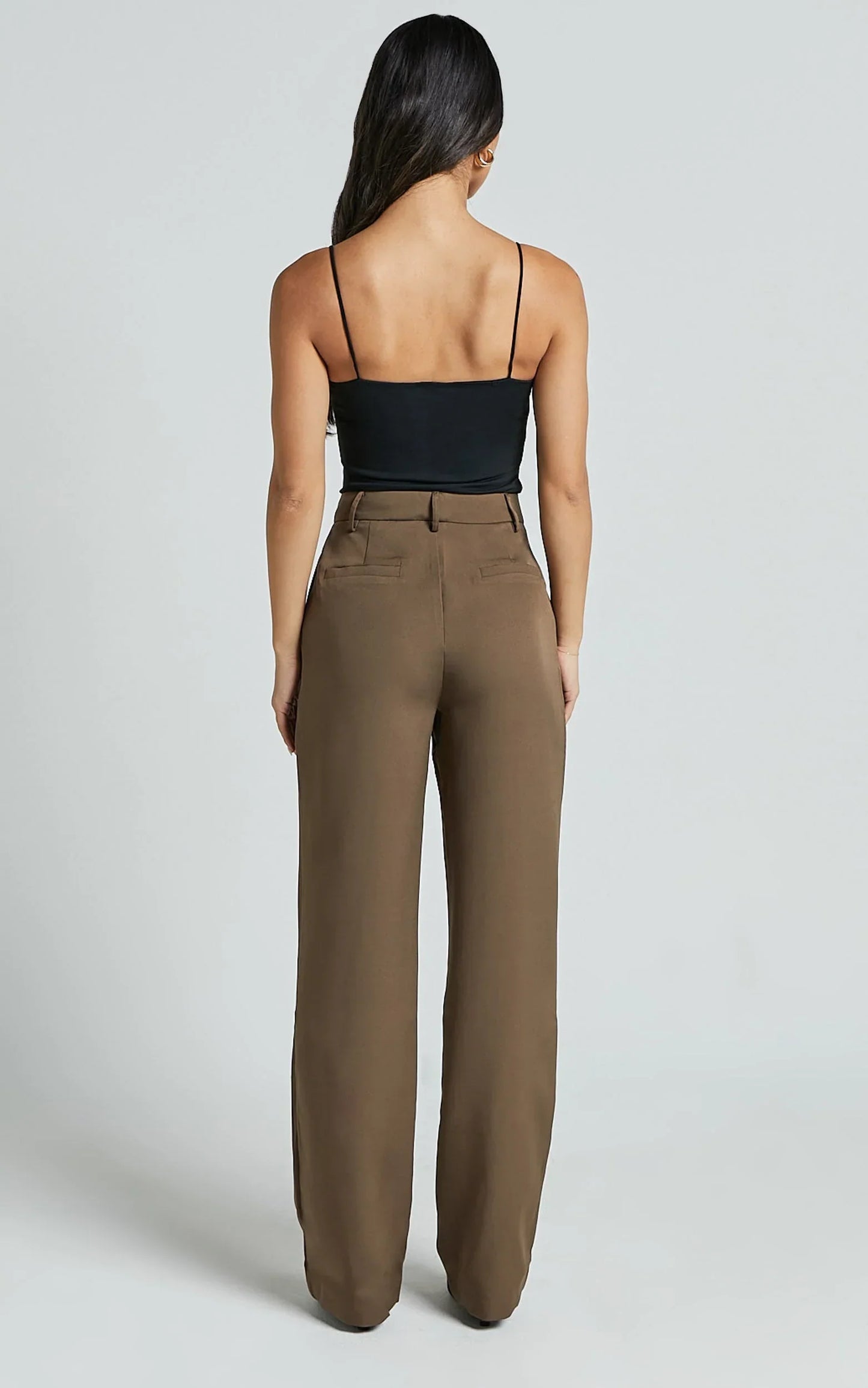 Lorcan Pants - High Waisted Tailored Pants in Olive