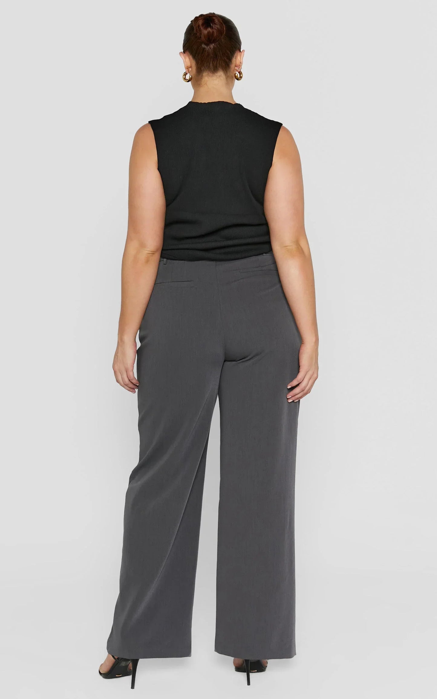 Lorcan Pants - High Waisted Tailored Pants in Charcoal