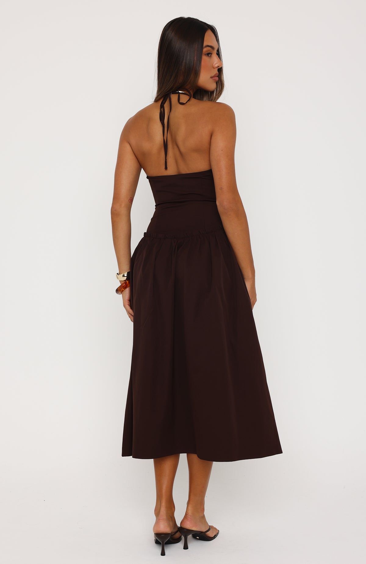 Hot Honey Haze Midi Dress Chocolate
