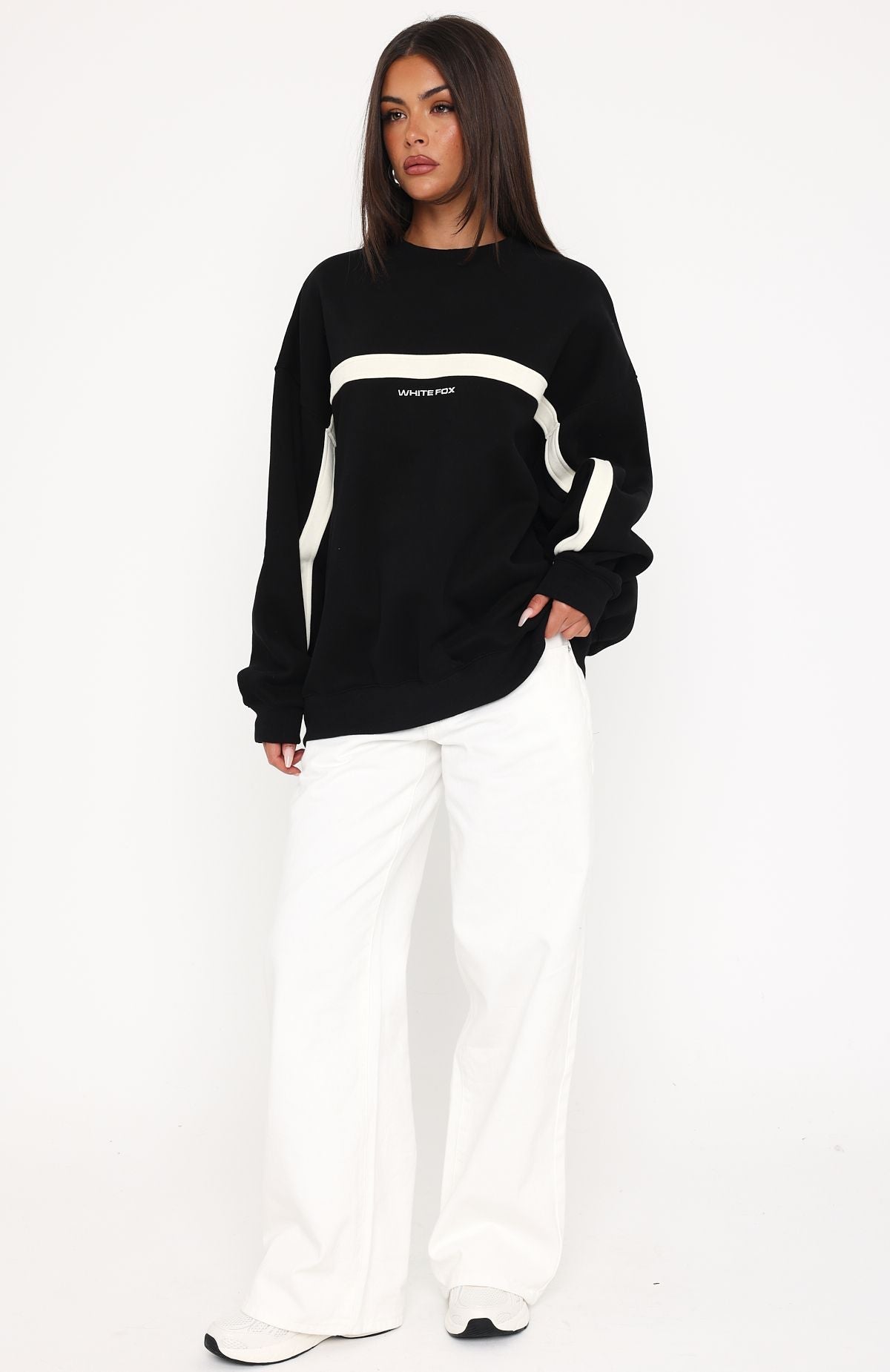 Take Another Chance Oversized Drop Shoulder Sweater Black