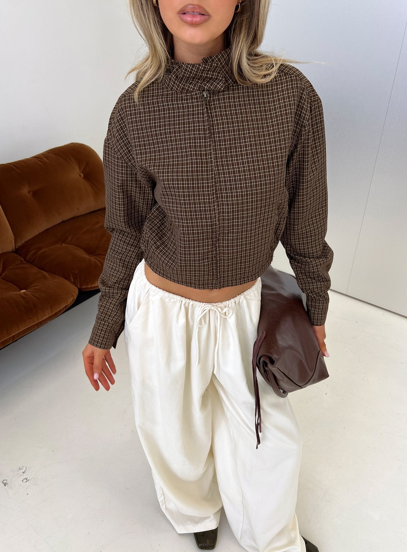 Aura Jacket Chocolate Plaid