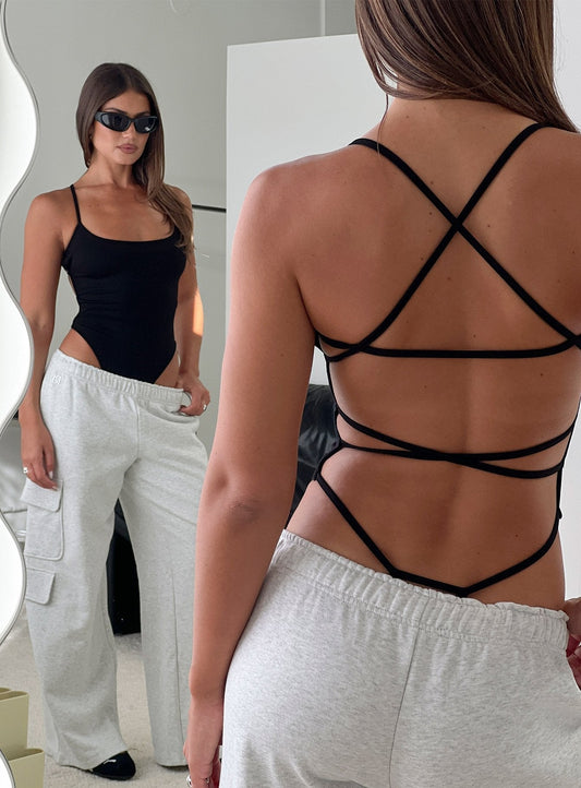 All Tied Up Bodysuit Black