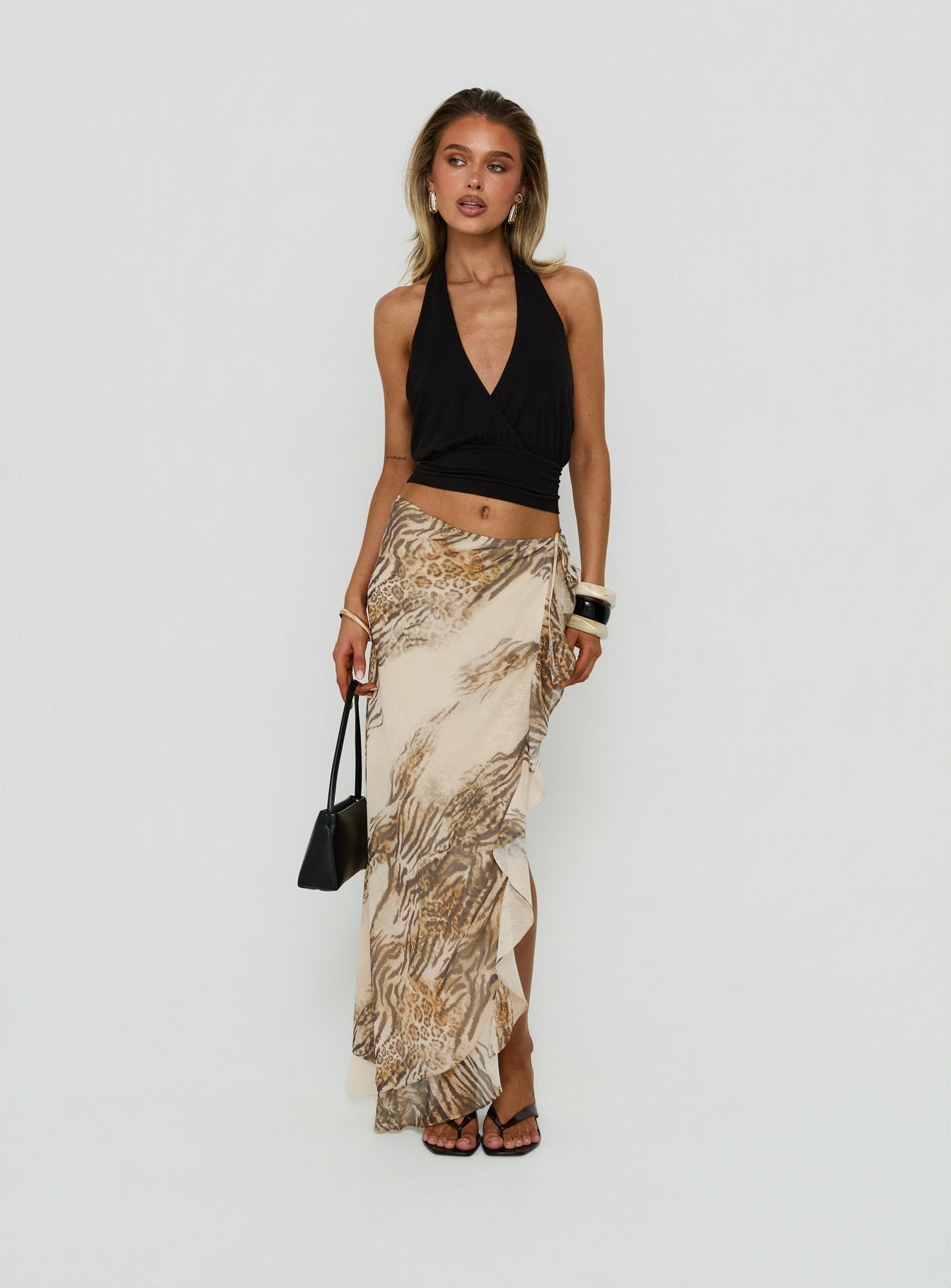 Argenzia Sarong Maxi Skirt Animal Multi