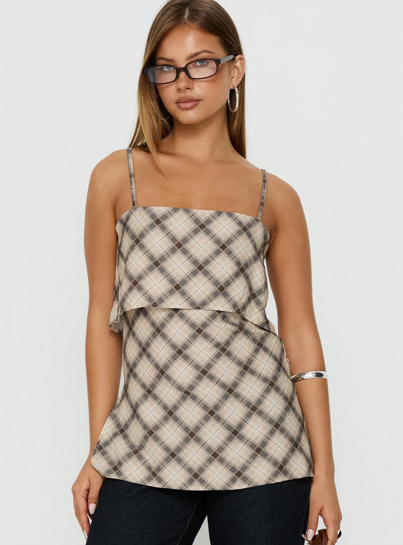 Blush Baby Flowy Cami Top Check