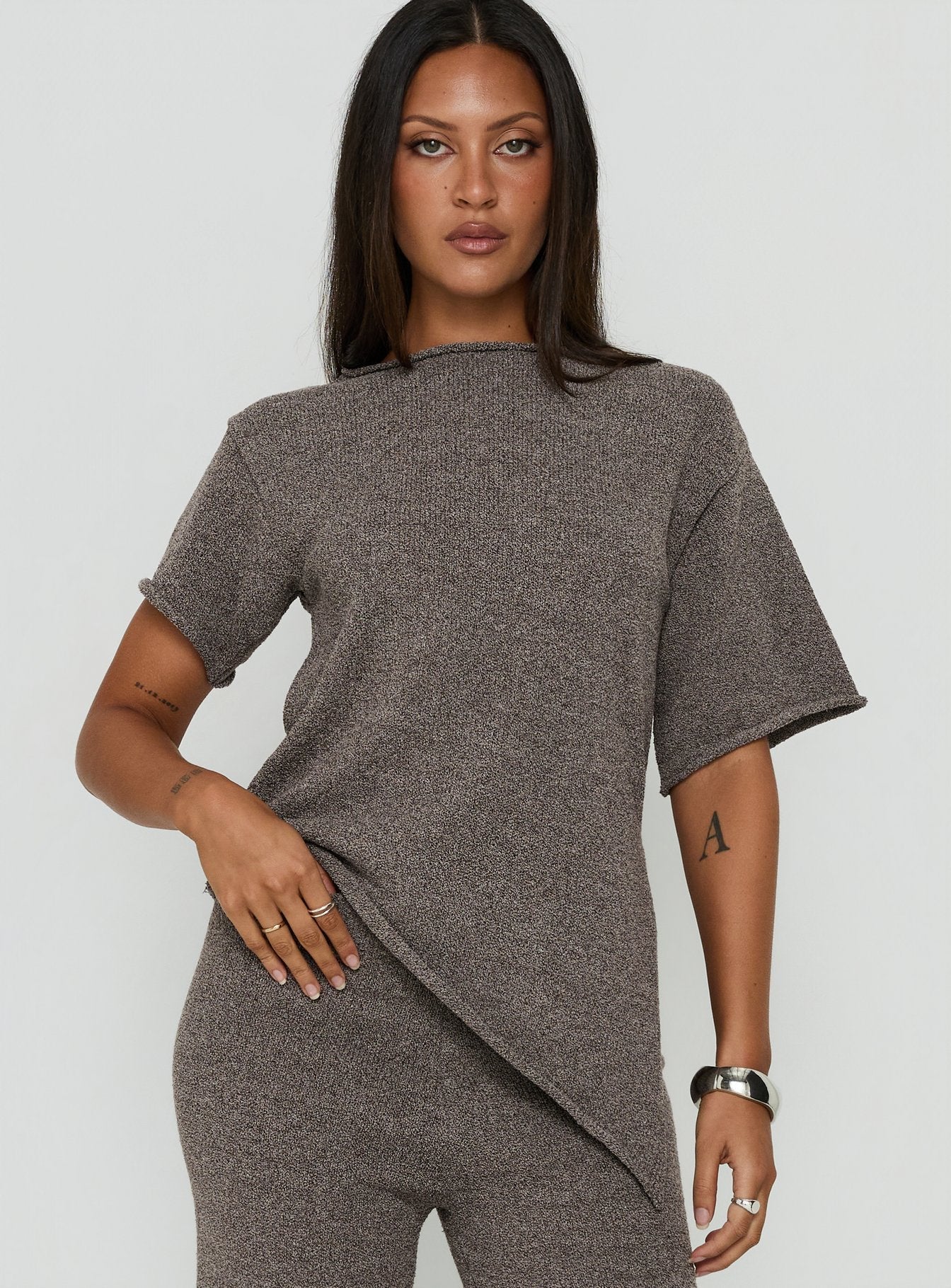 Amelise Knit Poncho Mocha
