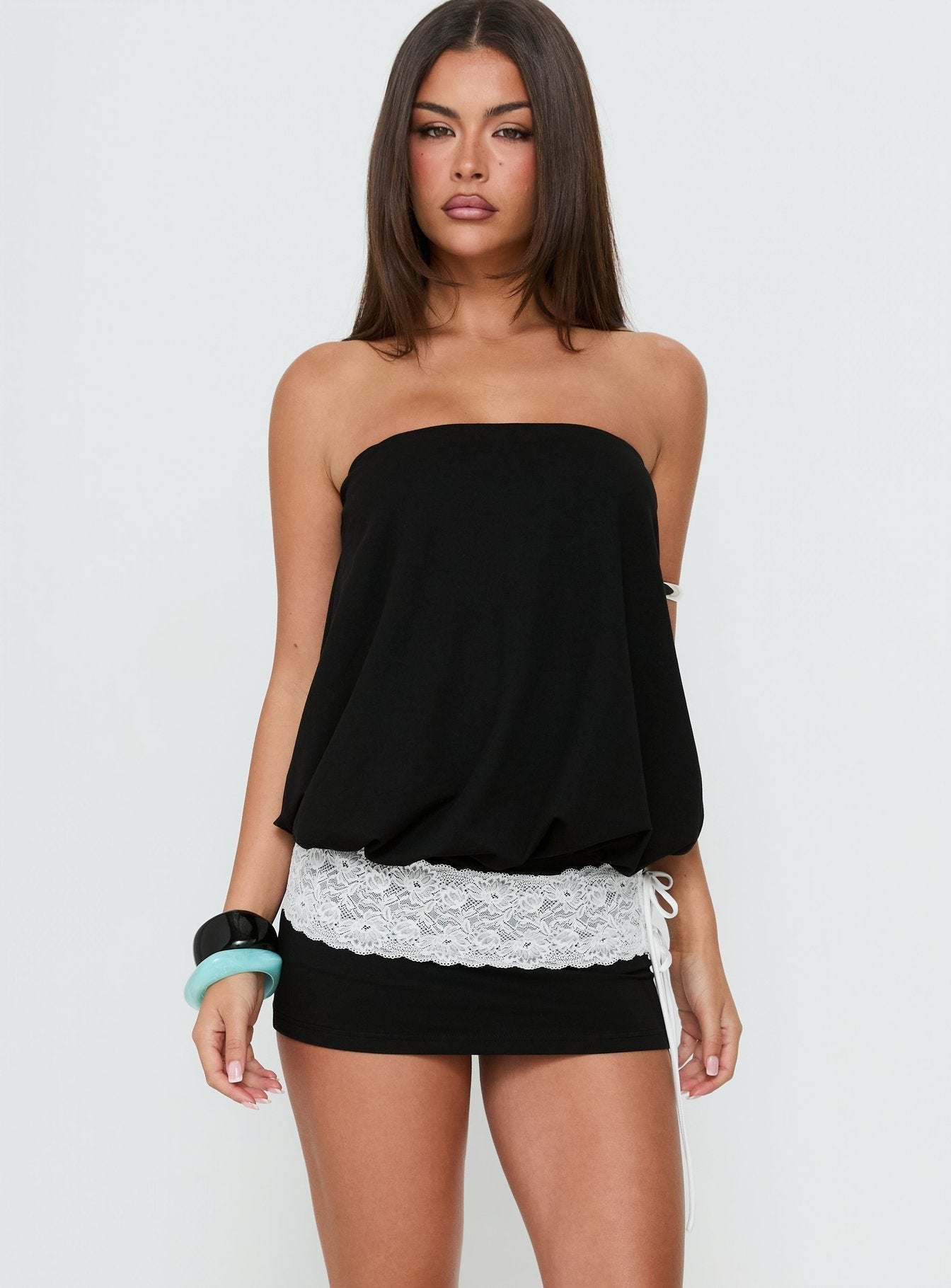 Calina Strapless Romper Black