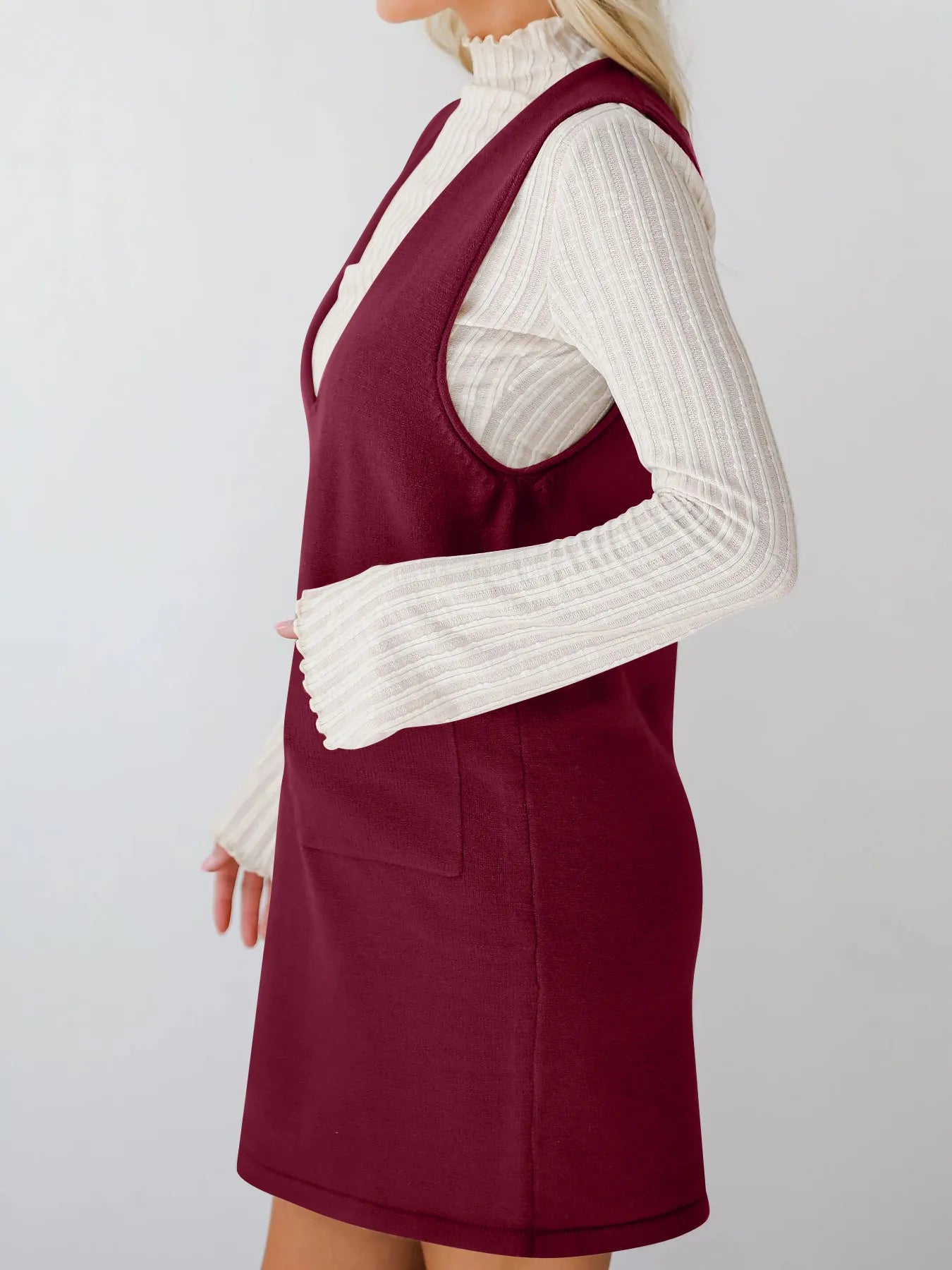 Sleeveless Knit Dress with Pockets