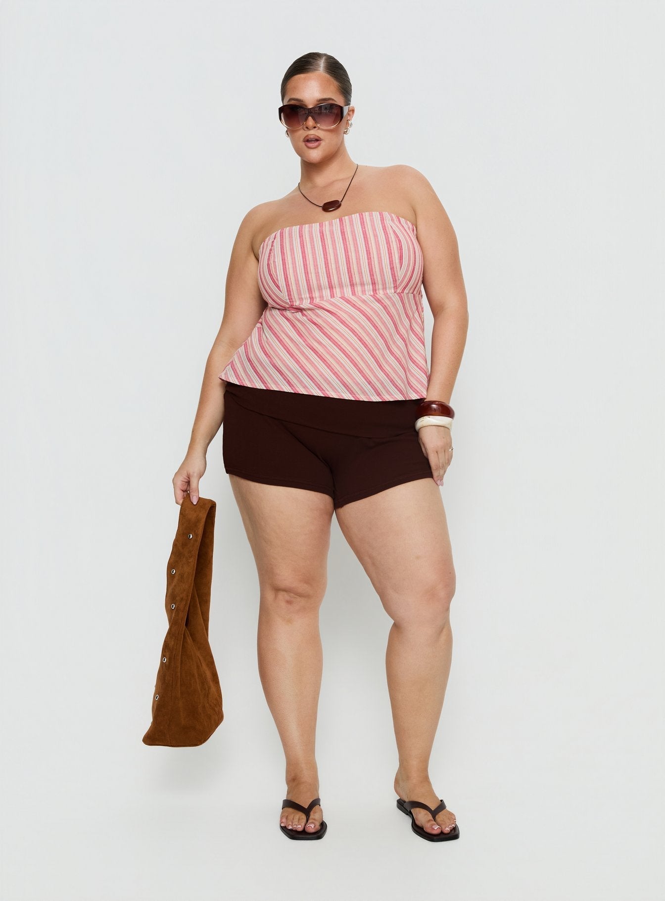 Baseline Low Rise Rib Shorts Chocolate Curve