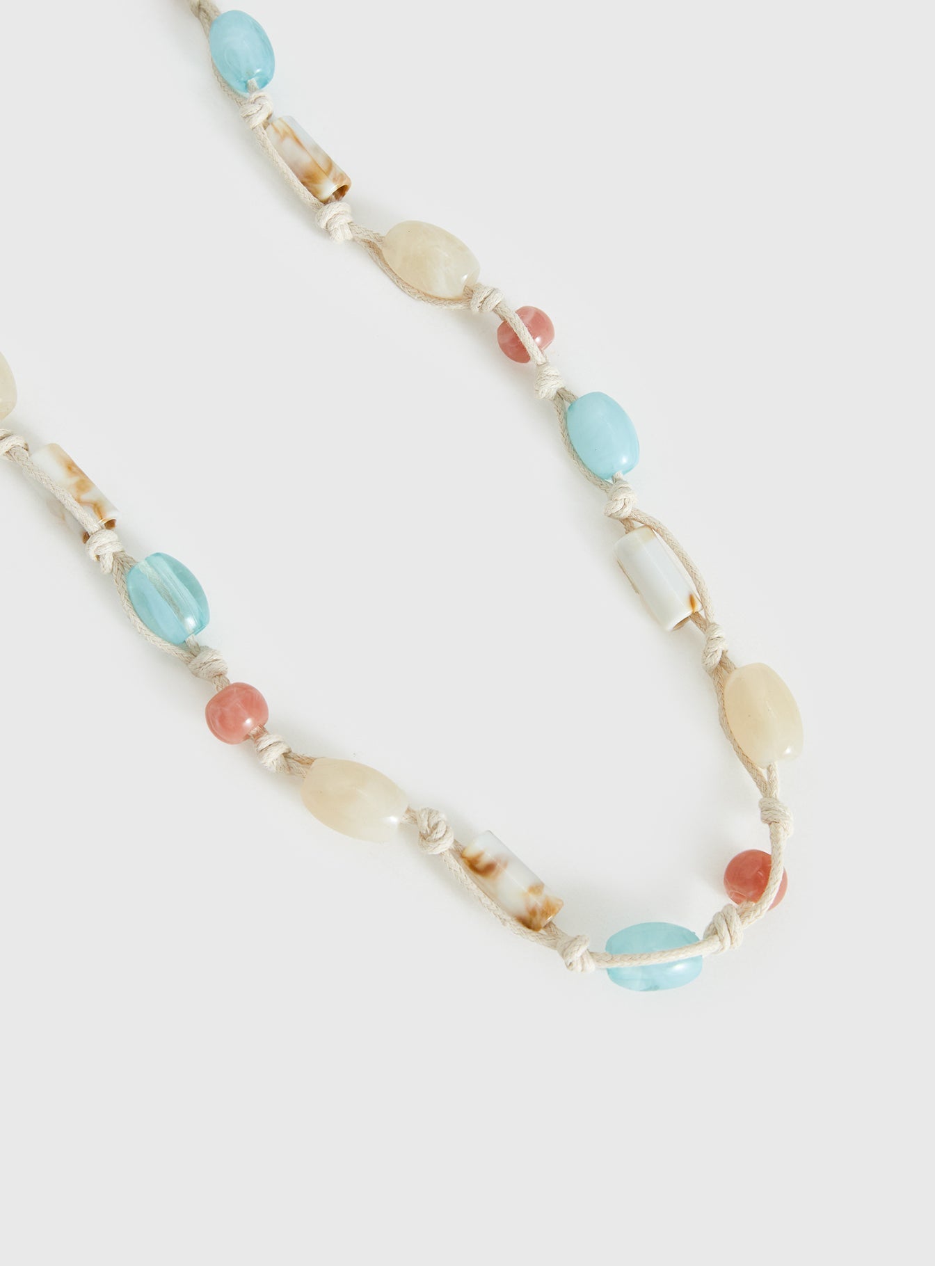 Angeleah Bead Detail Wrap Belt Blue / Beige