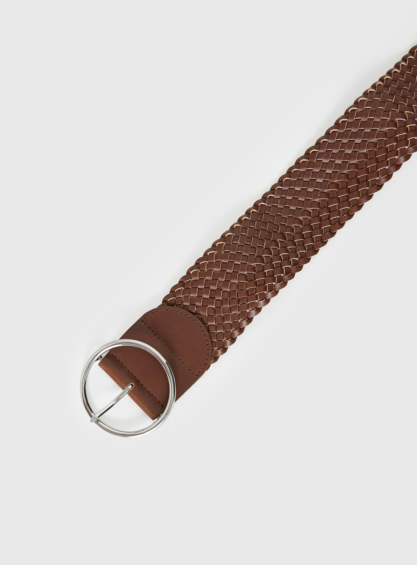 Amry Woven Belt Brown / Silver