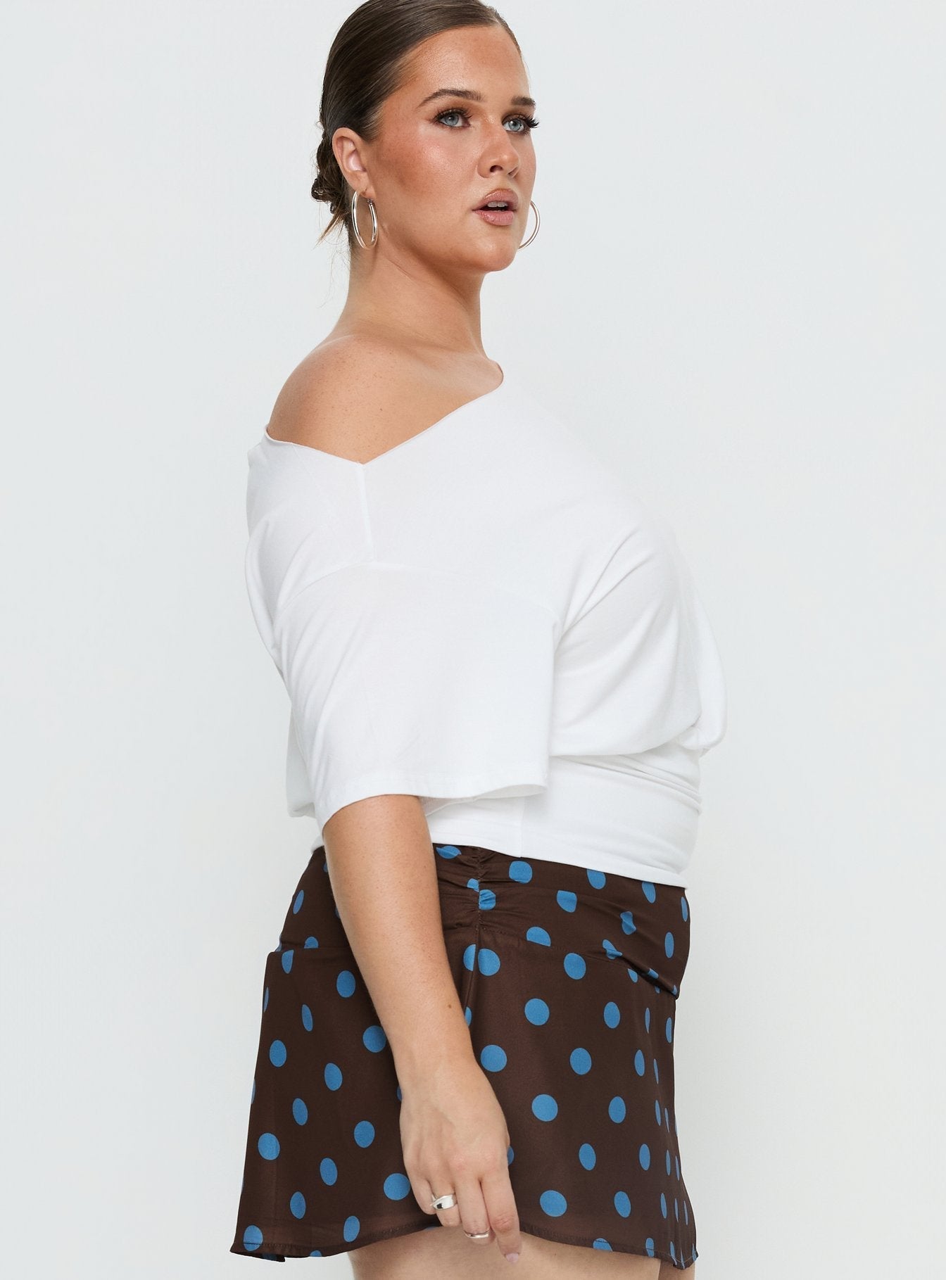 Ashlinn Off Shoulder Drapey Top White Curve