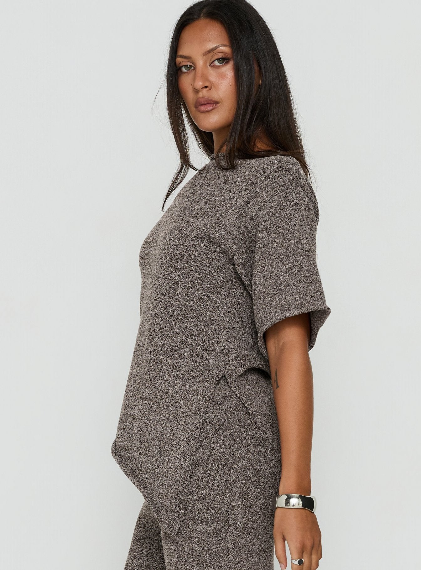 Amelise Knit Poncho Mocha