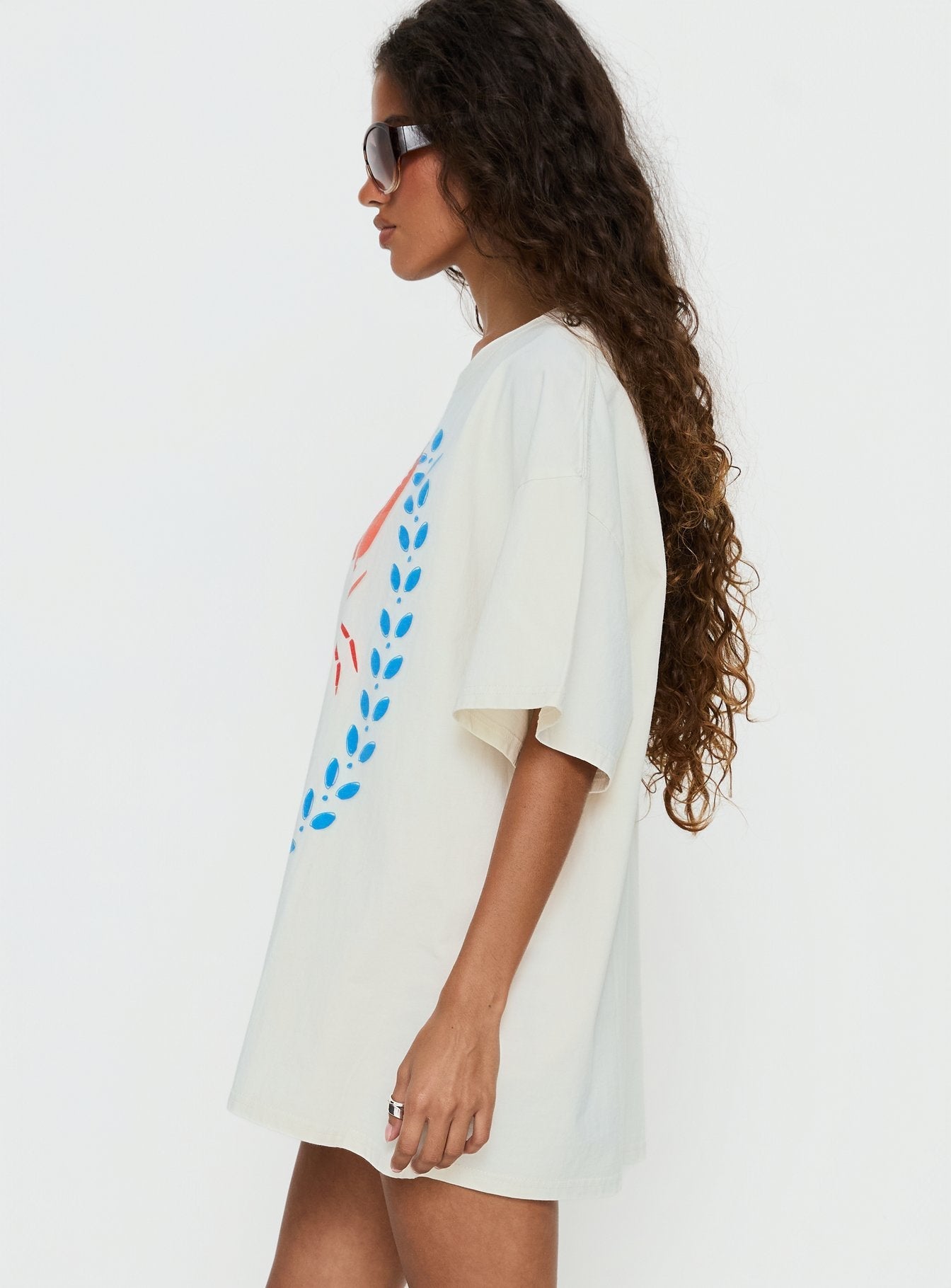 Amalfi Love Oversized Graphic Tee Off White