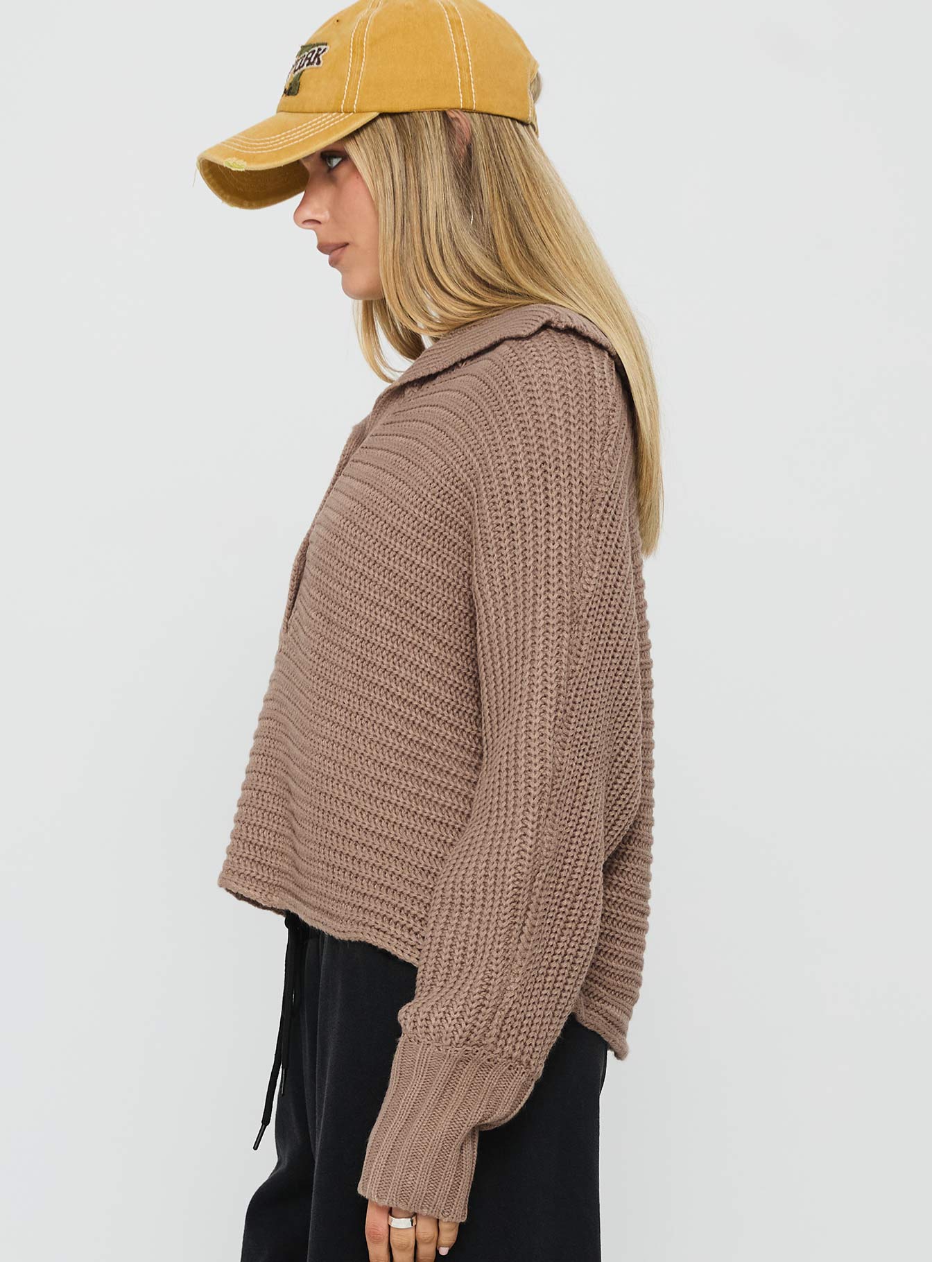 Bankside Collared Knit Sweater Brown