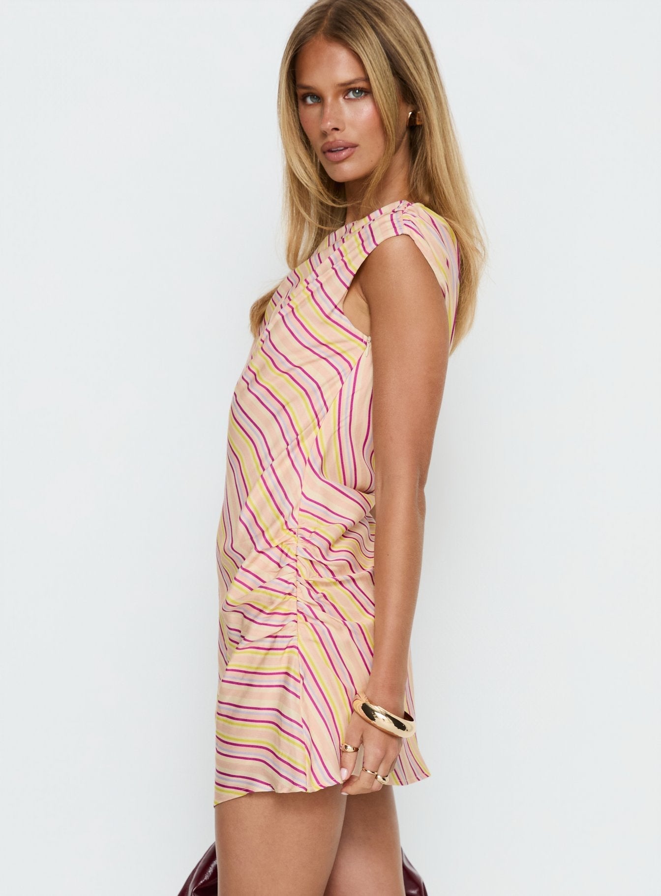 Anastaza Mini Dress Pink Stripe
