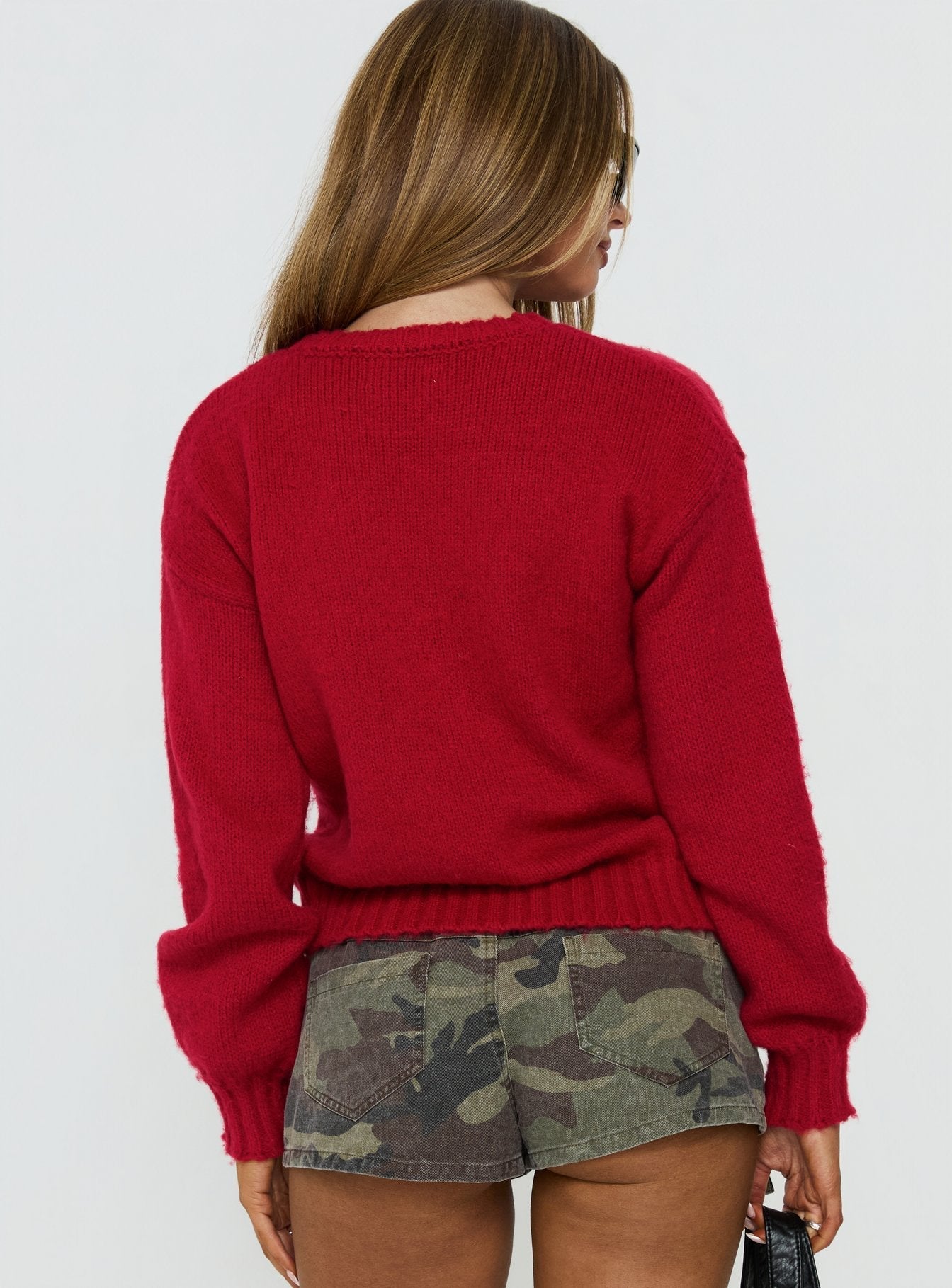 1997 Legacy Graphic Knit Sweater Burgundy