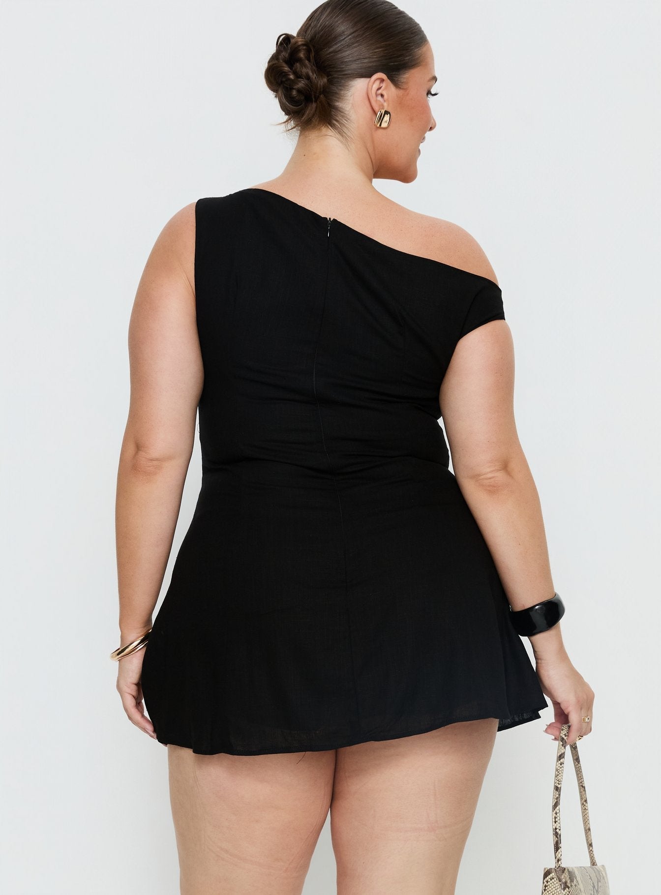 Anjela Off Shoulder Romper Black Curve