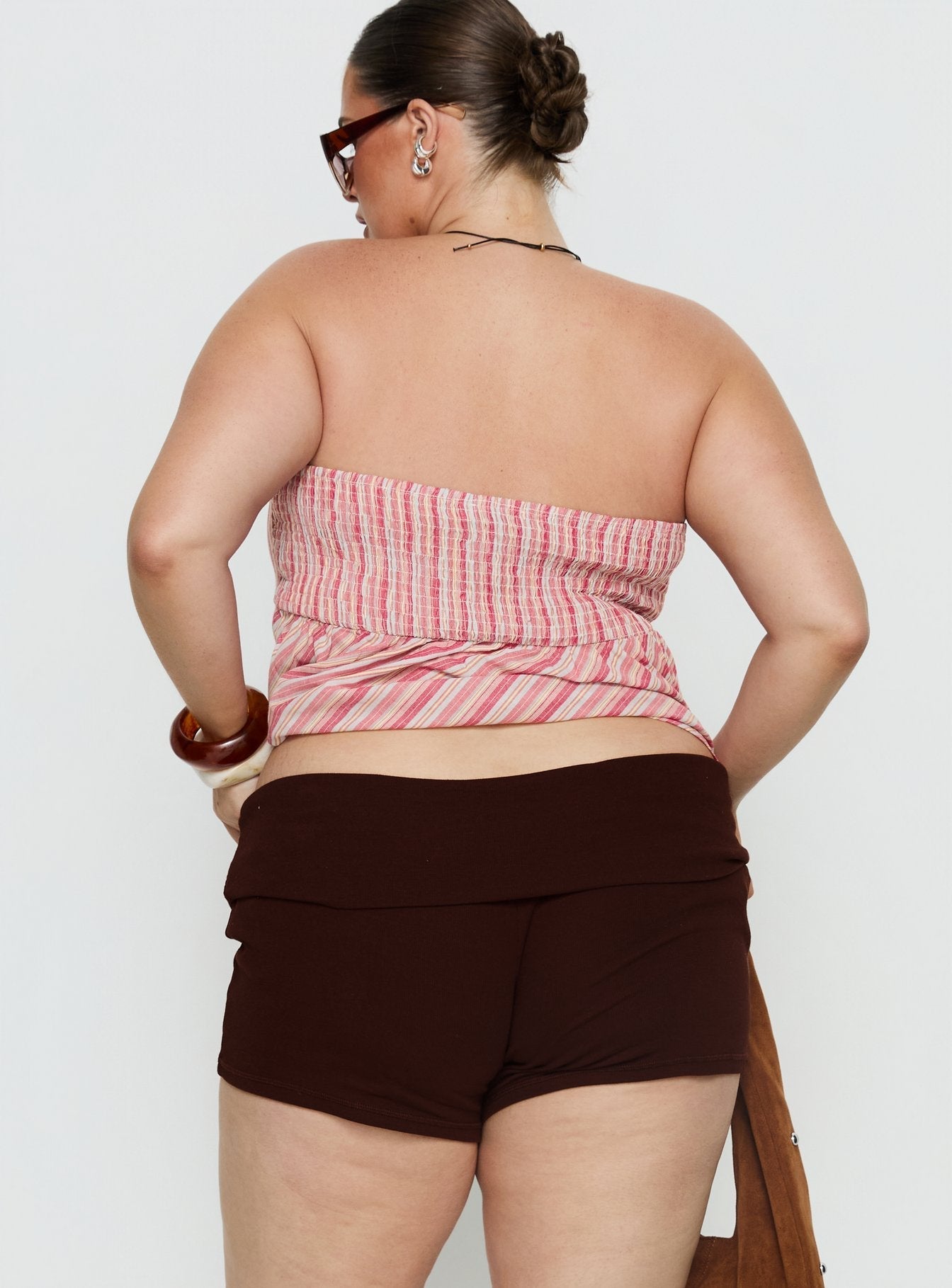 Baseline Low Rise Rib Shorts Chocolate Curve