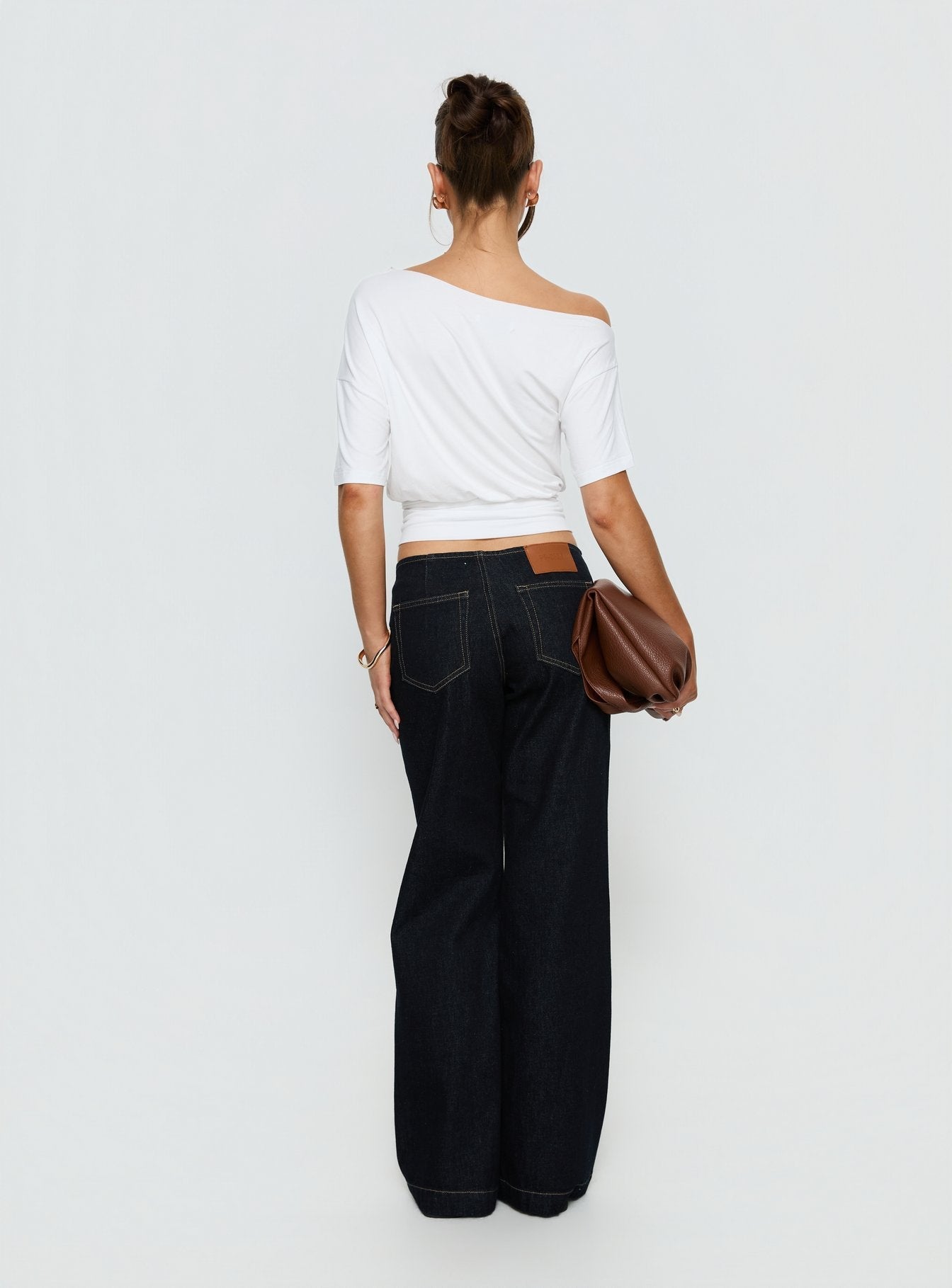 Buenos No Waist Low Rise Straight Leg Jeans Raw Denim