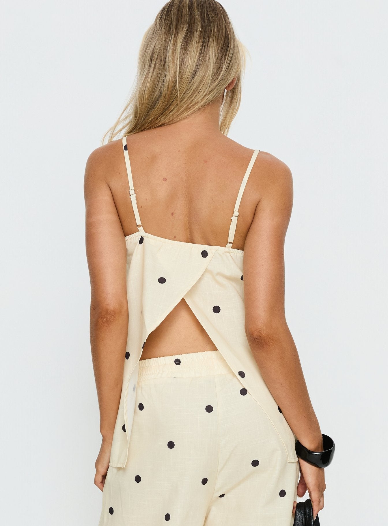 Bellara Longline Cami Top Yellow Polka