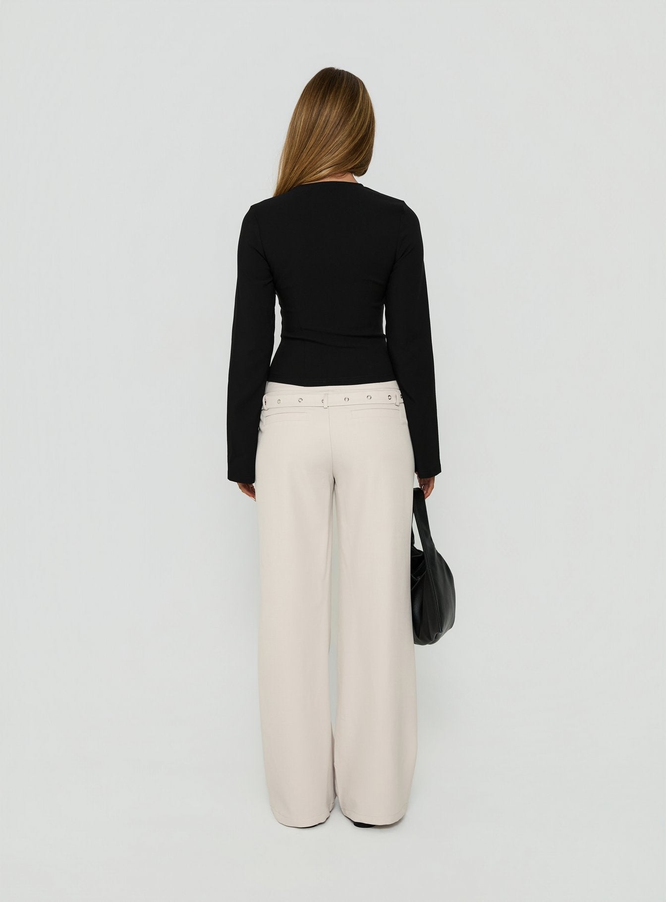 Adonella Buckle Tailored Pant Stone