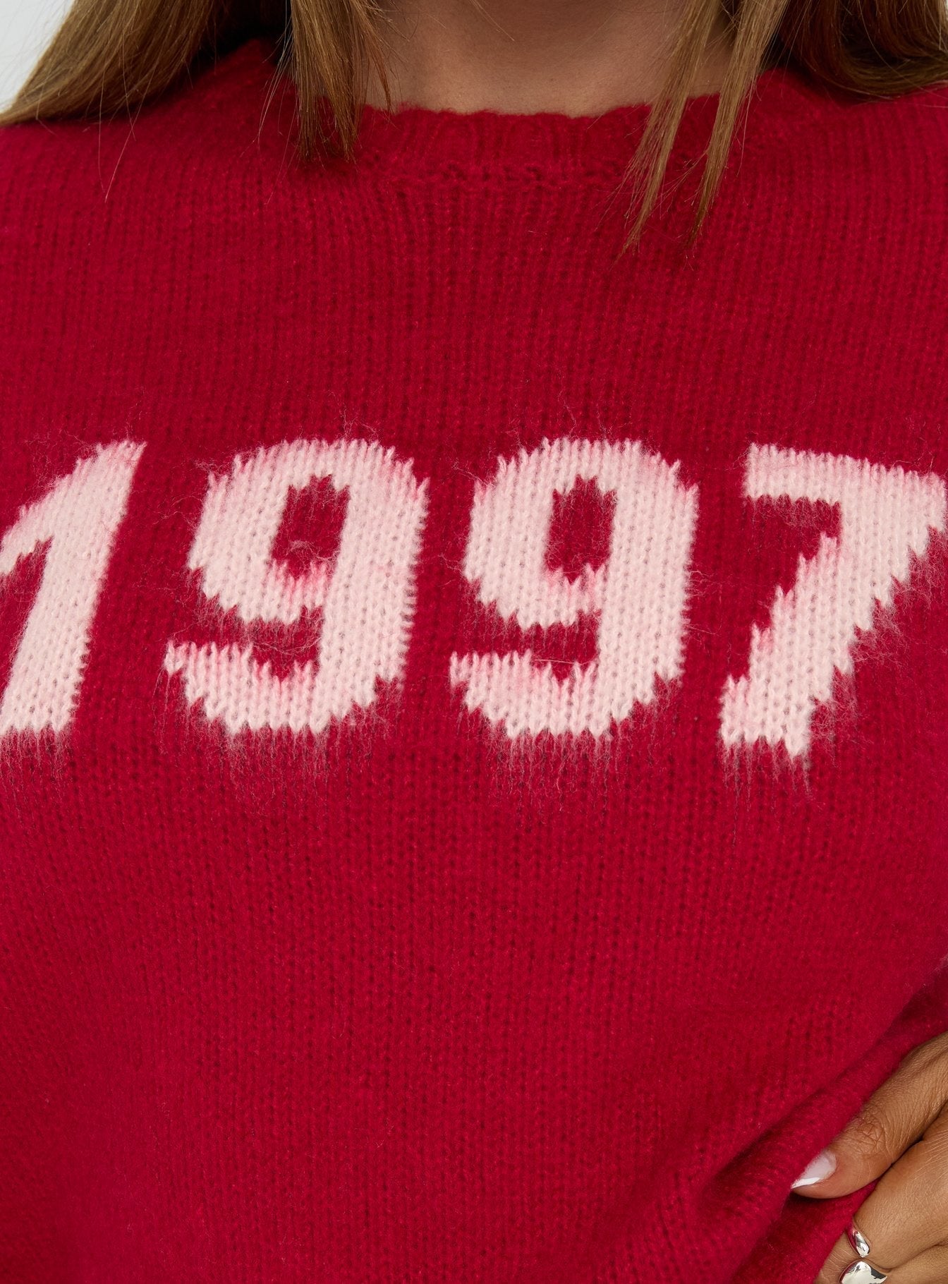 1997 Legacy Graphic Knit Sweater Burgundy