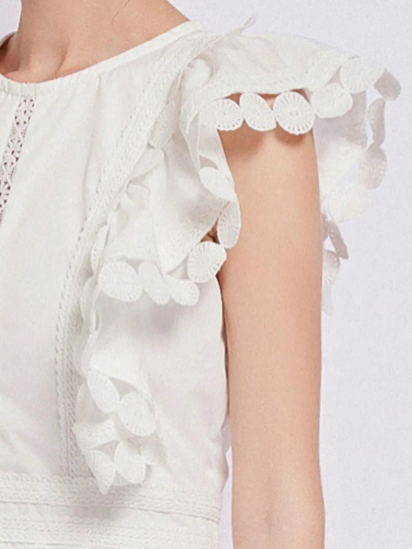 Sleeveless Ruffled Tiered Dress with Embroidered Trim
