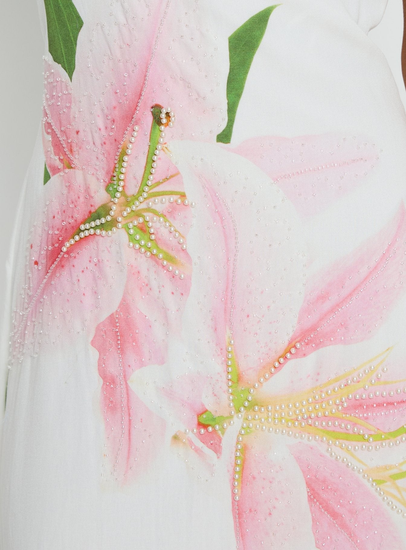 Anny Beaded Maxi Dress White Floral