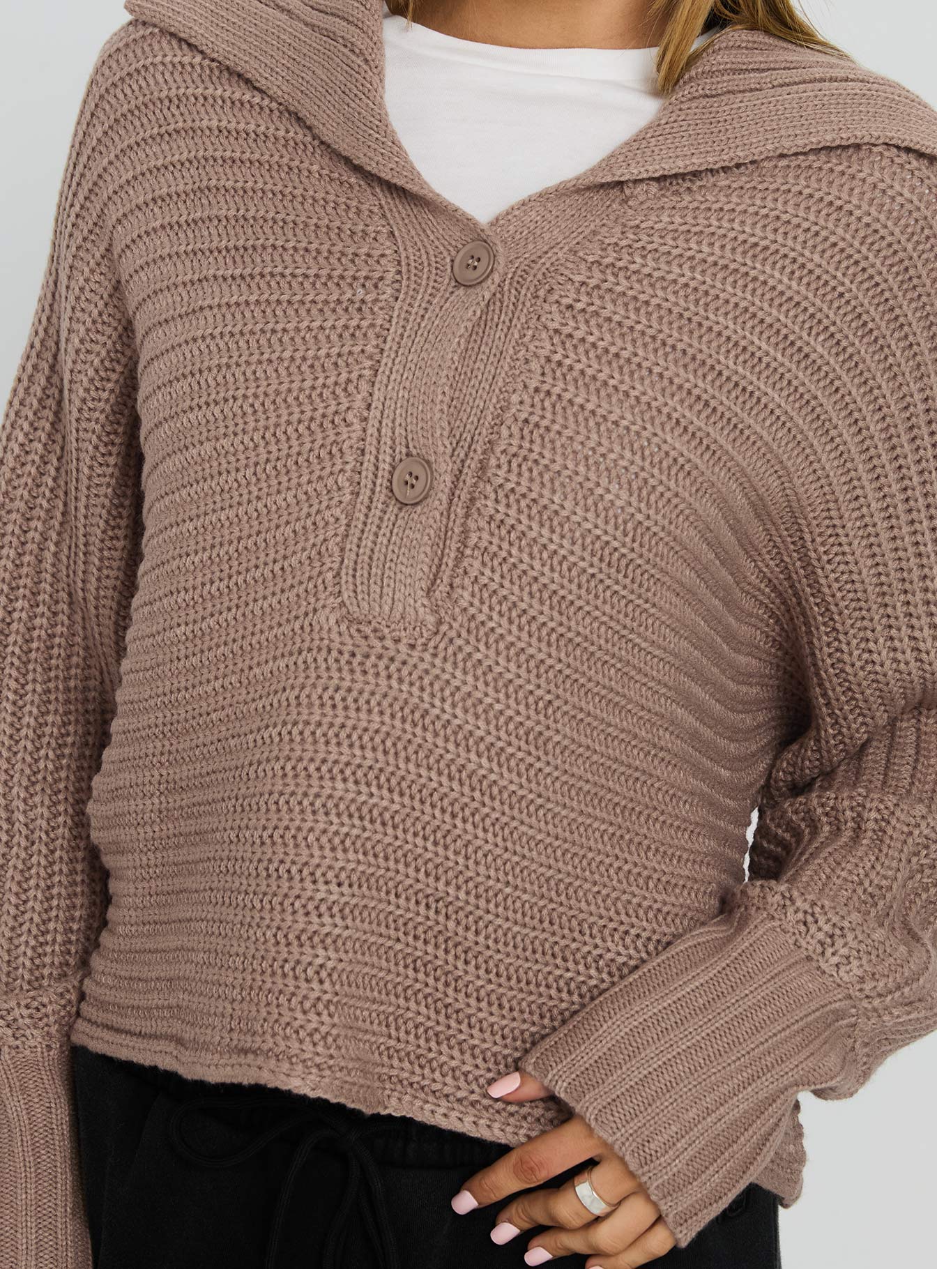 Bankside Collared Knit Sweater Brown