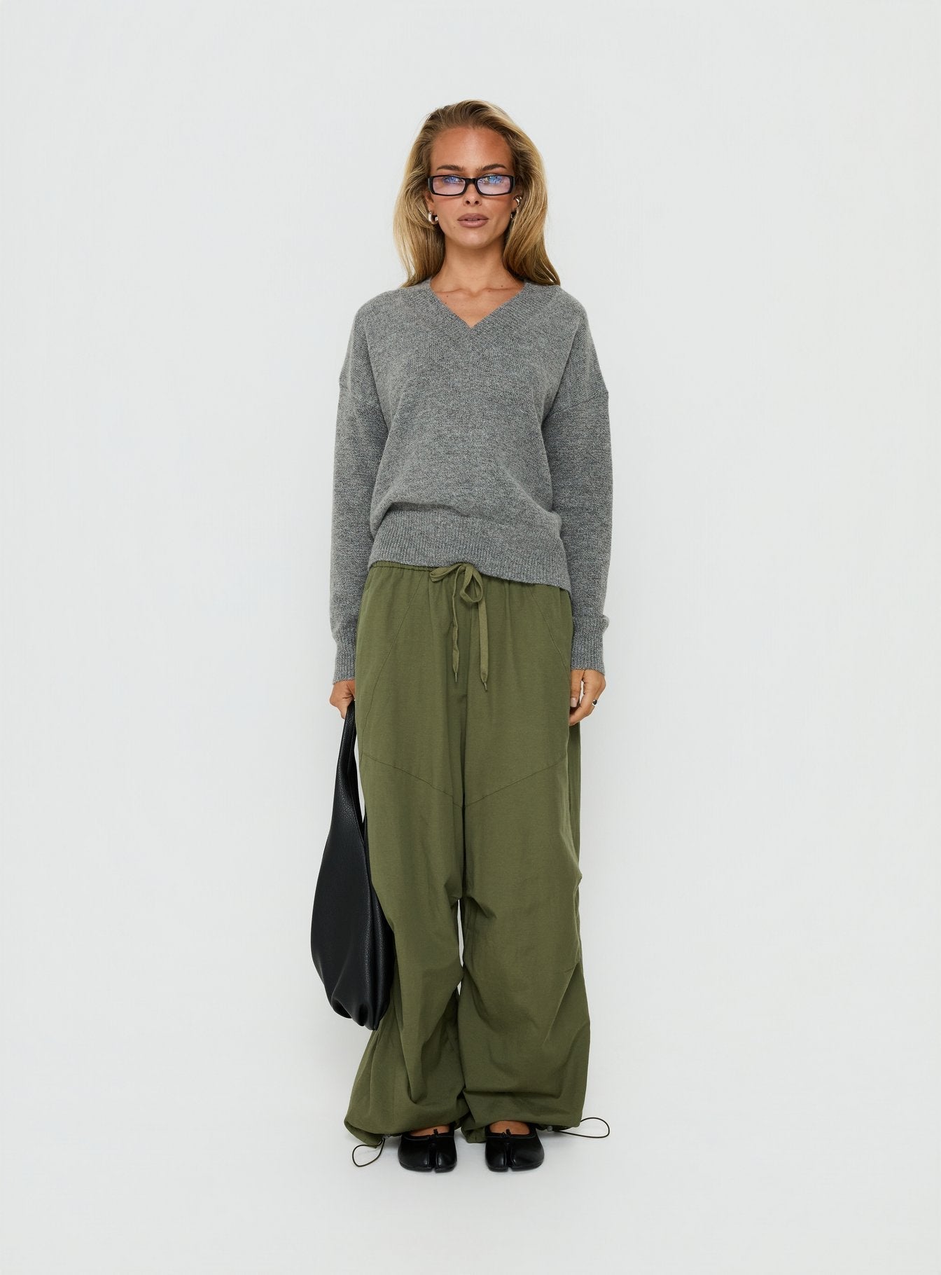 Aylana V Neck Jumper Dark Grey