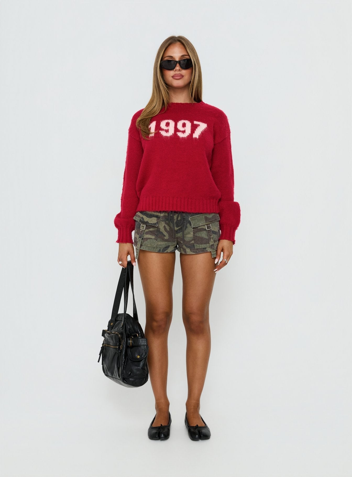 1997 Legacy Graphic Knit Sweater Burgundy