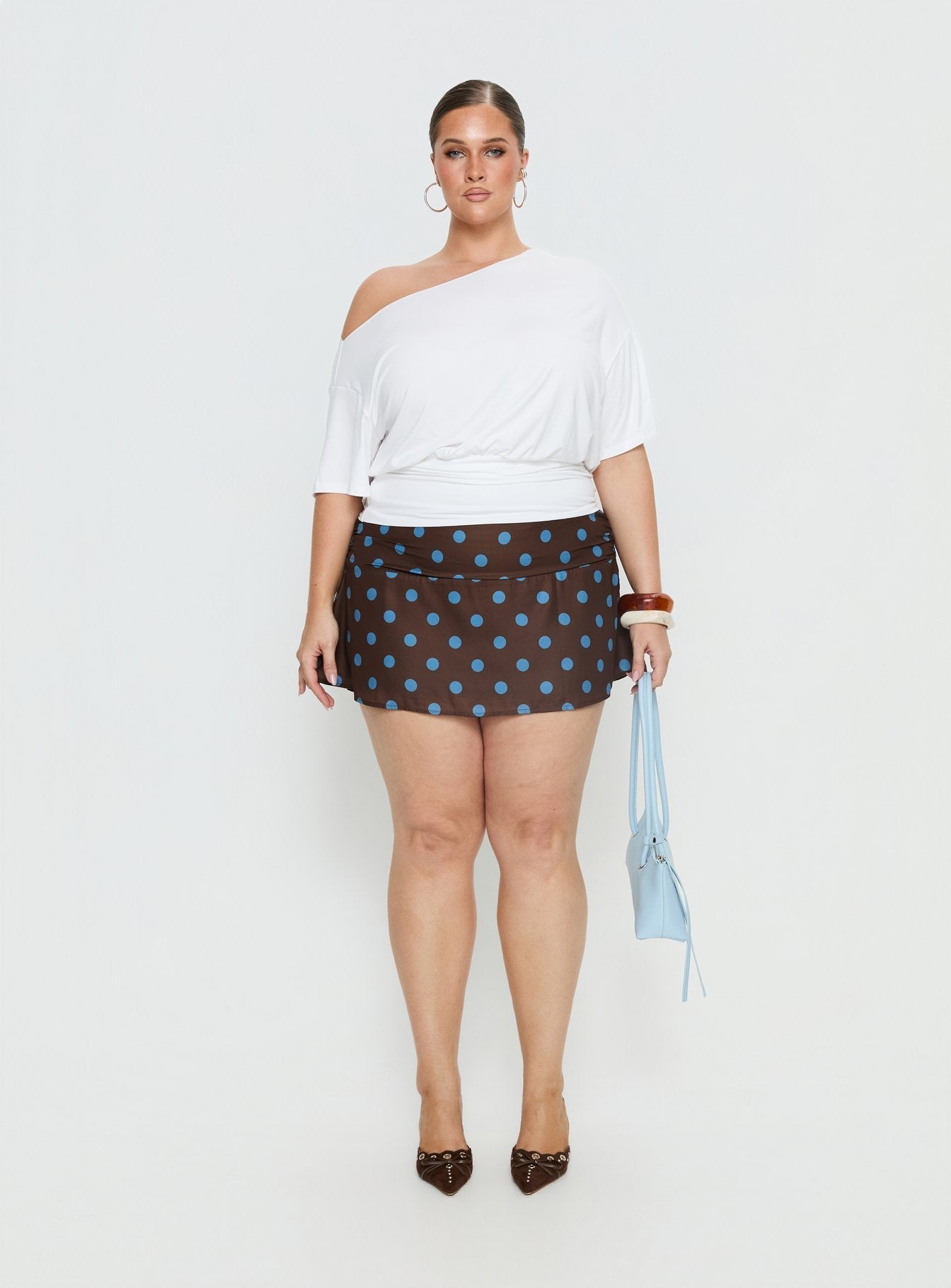 Ashlinn Off Shoulder Drapey Top White Curve