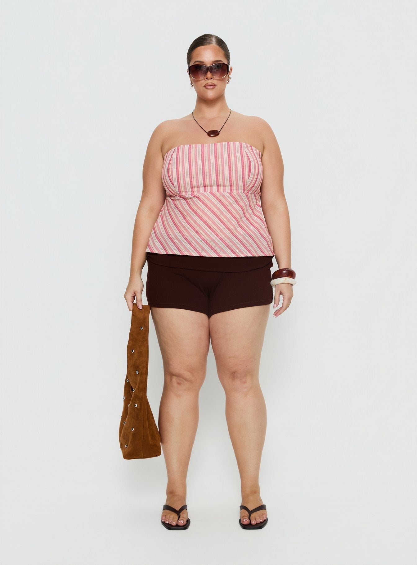 Baseline Low Rise Rib Shorts Chocolate Curve