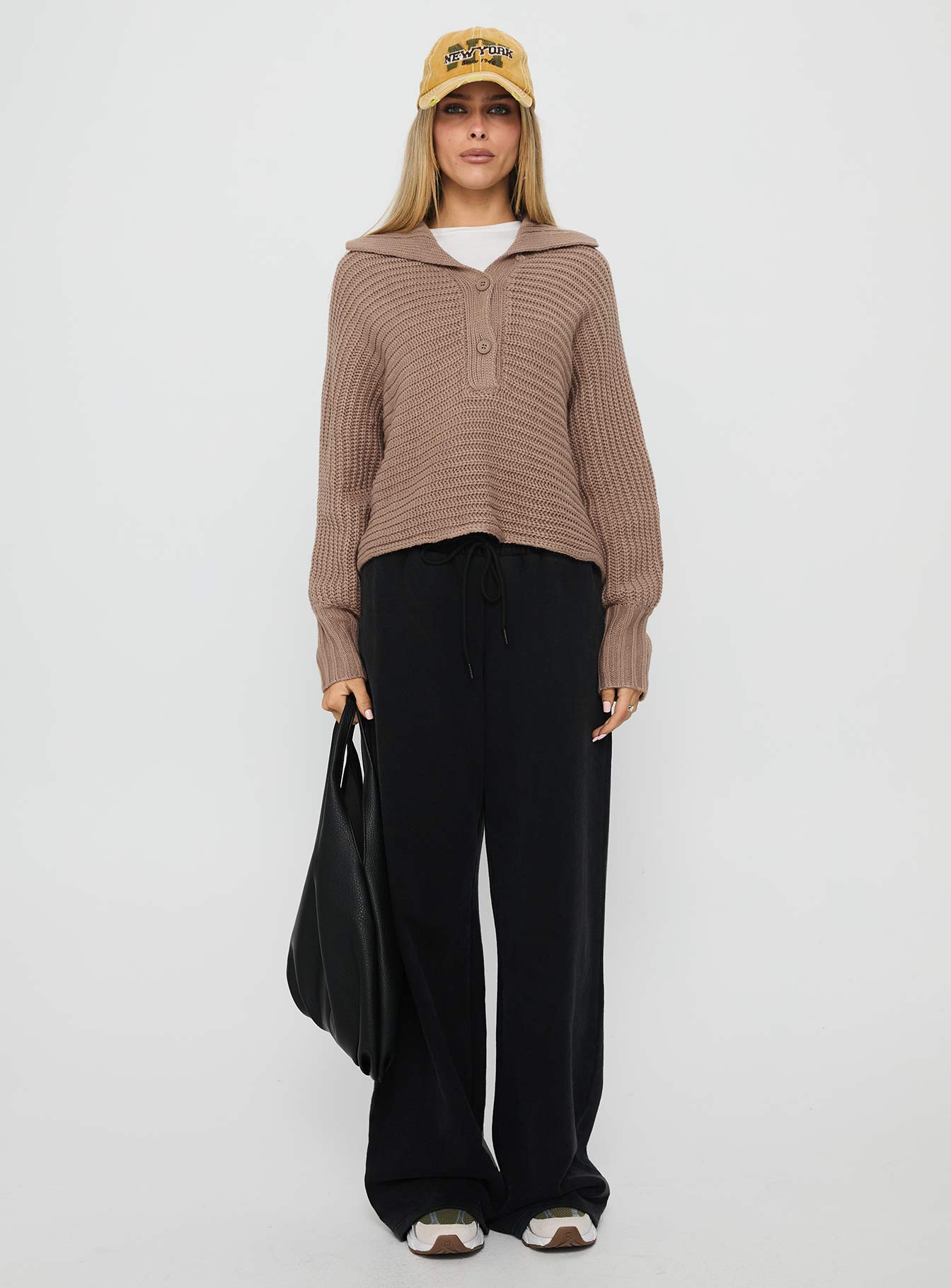 Bankside Collared Knit Sweater Brown
