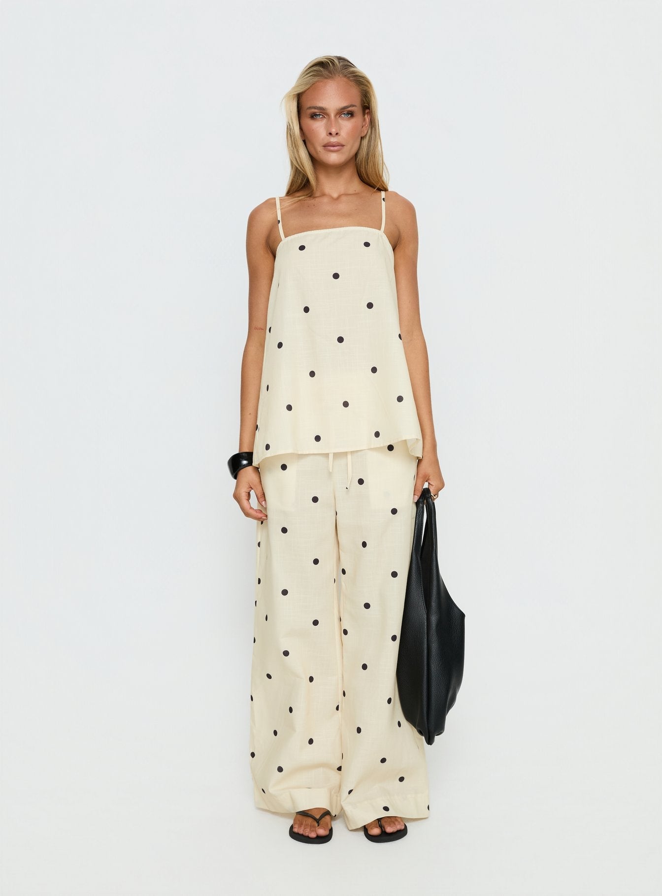 Bellara Longline Cami Top Yellow Polka