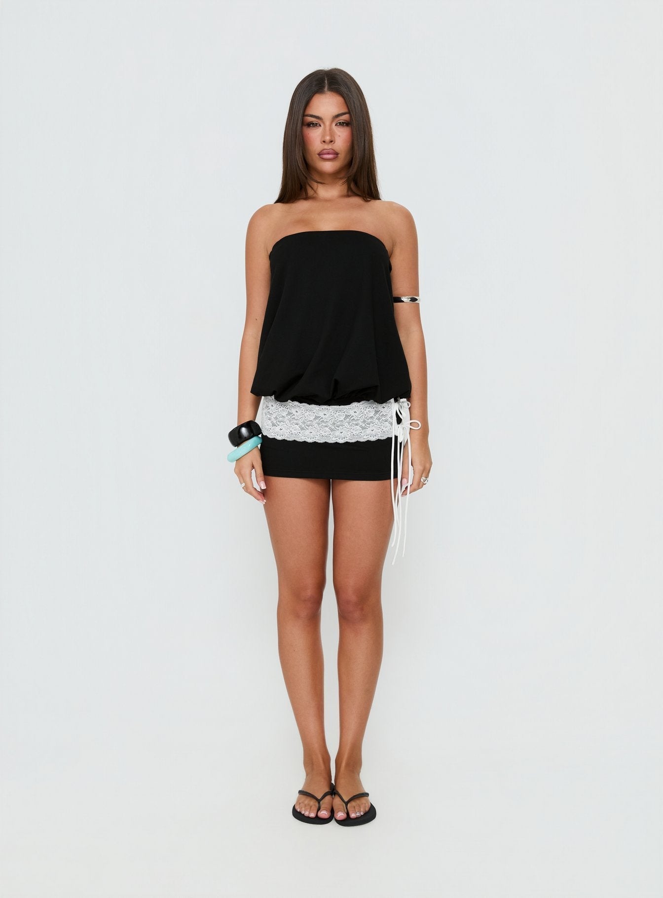 Calina Strapless Romper Black
