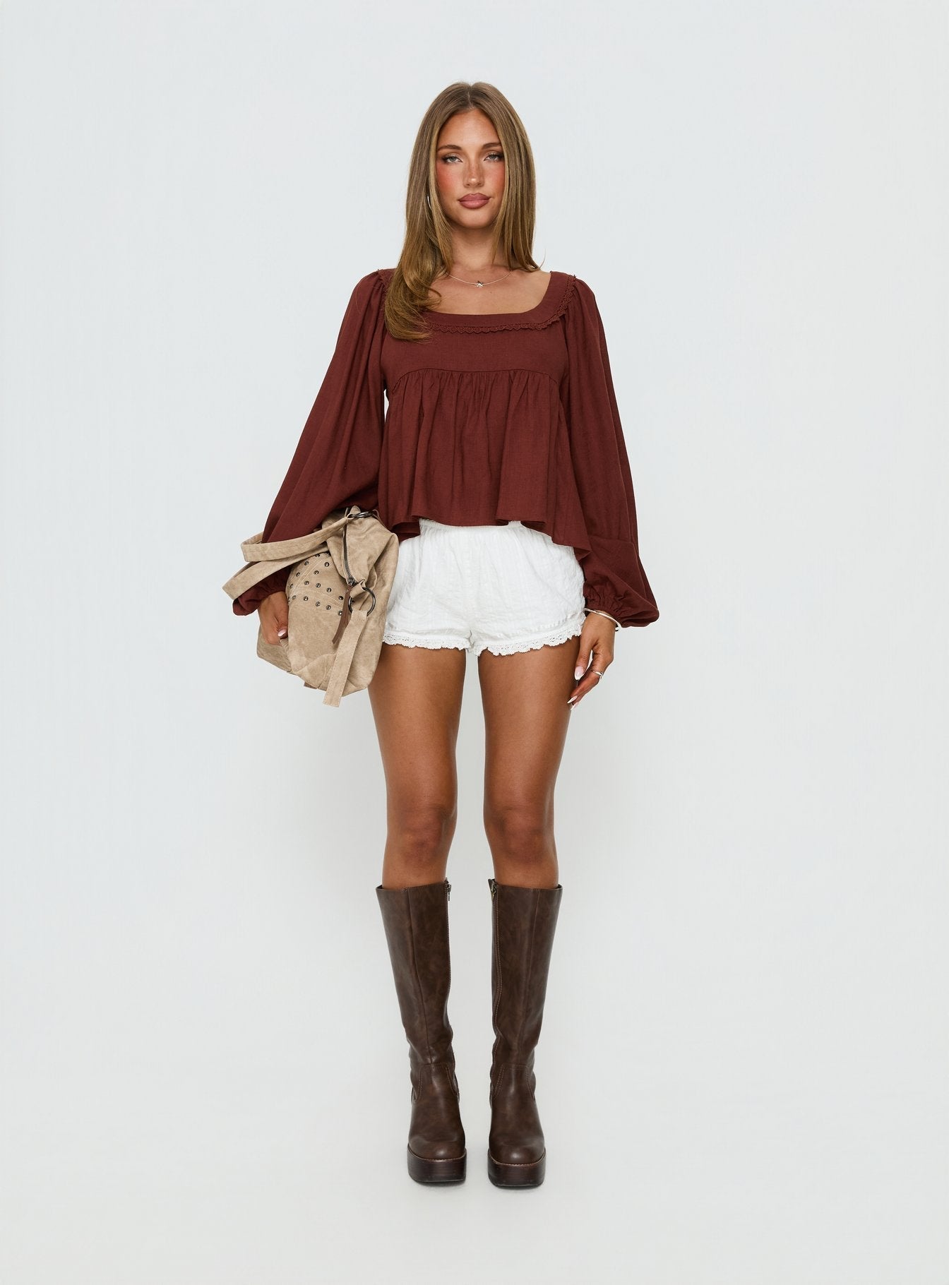 Benjie Long Sleeve Top Chocolate