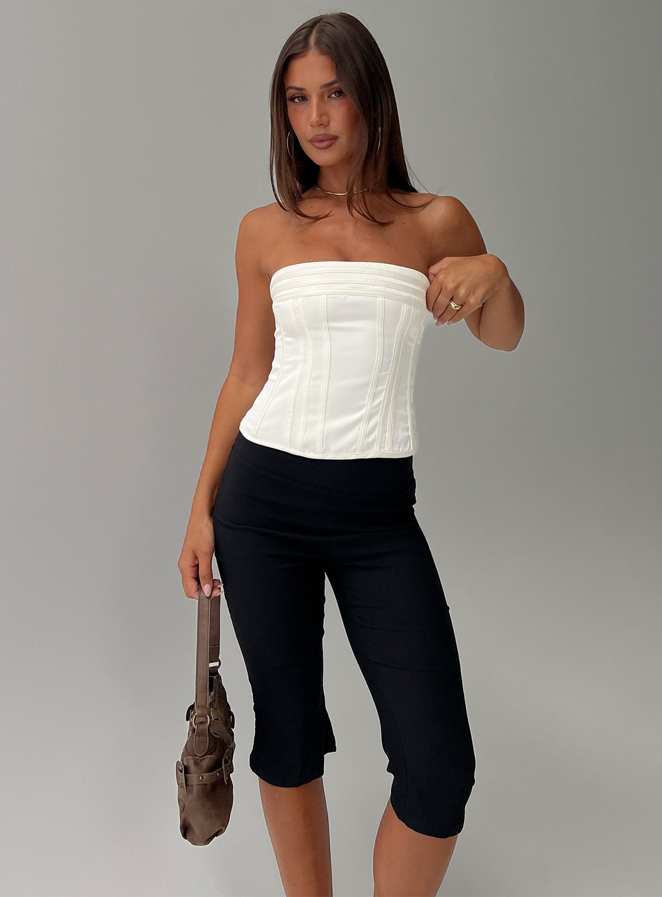 Cecilie Strapless Corset Top Cream