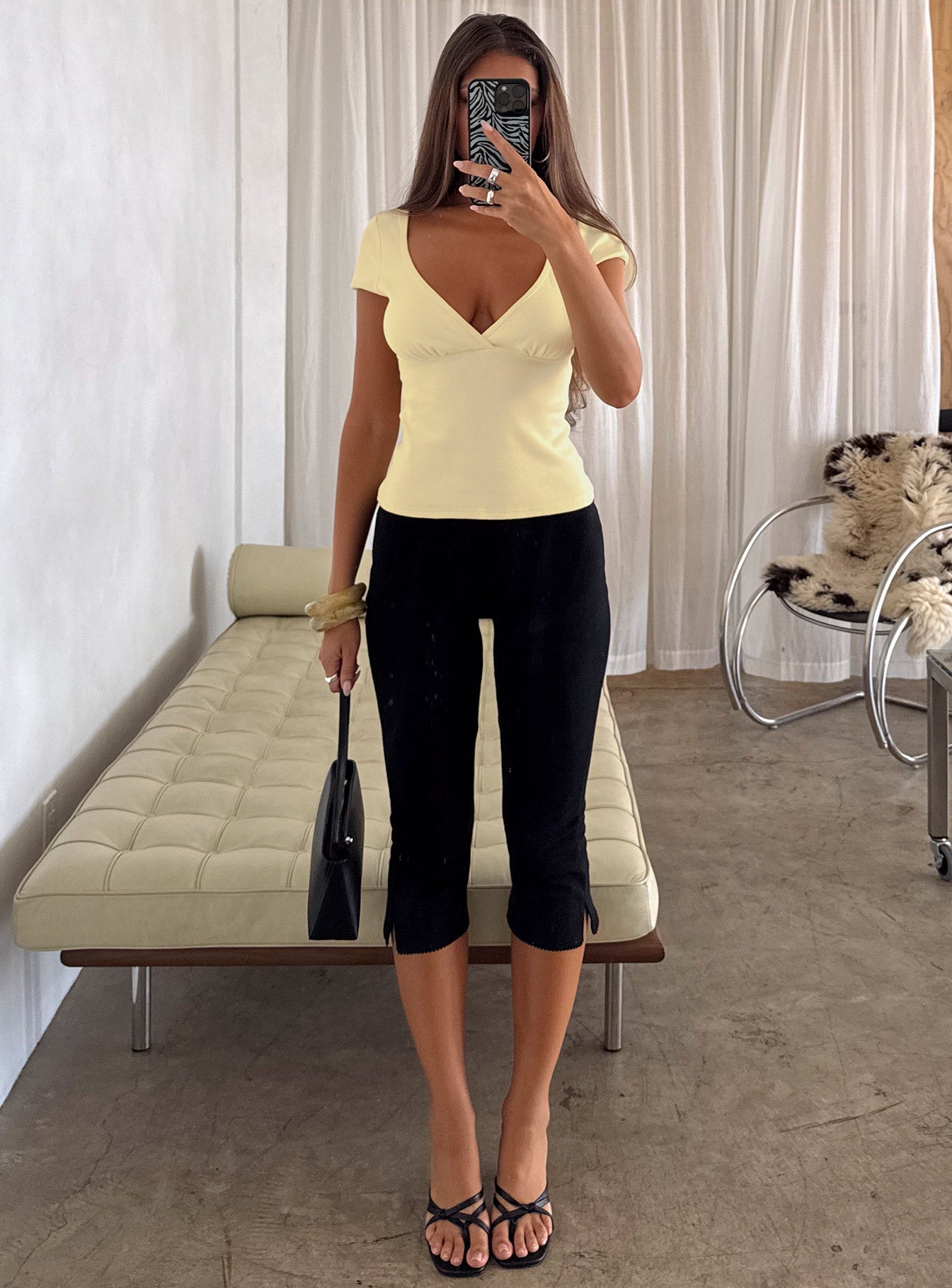 Baseline Rib Capri Pants Black Petite