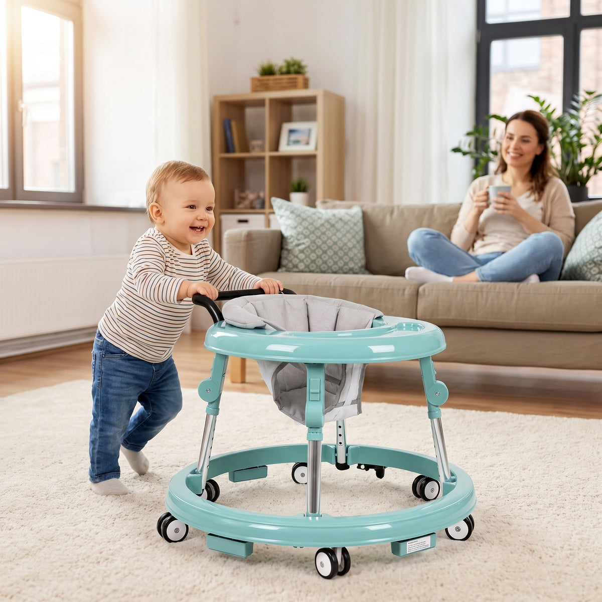 Space‑Saving Collapsible Baby Walker, Reliable Support for Baby’s First Steps