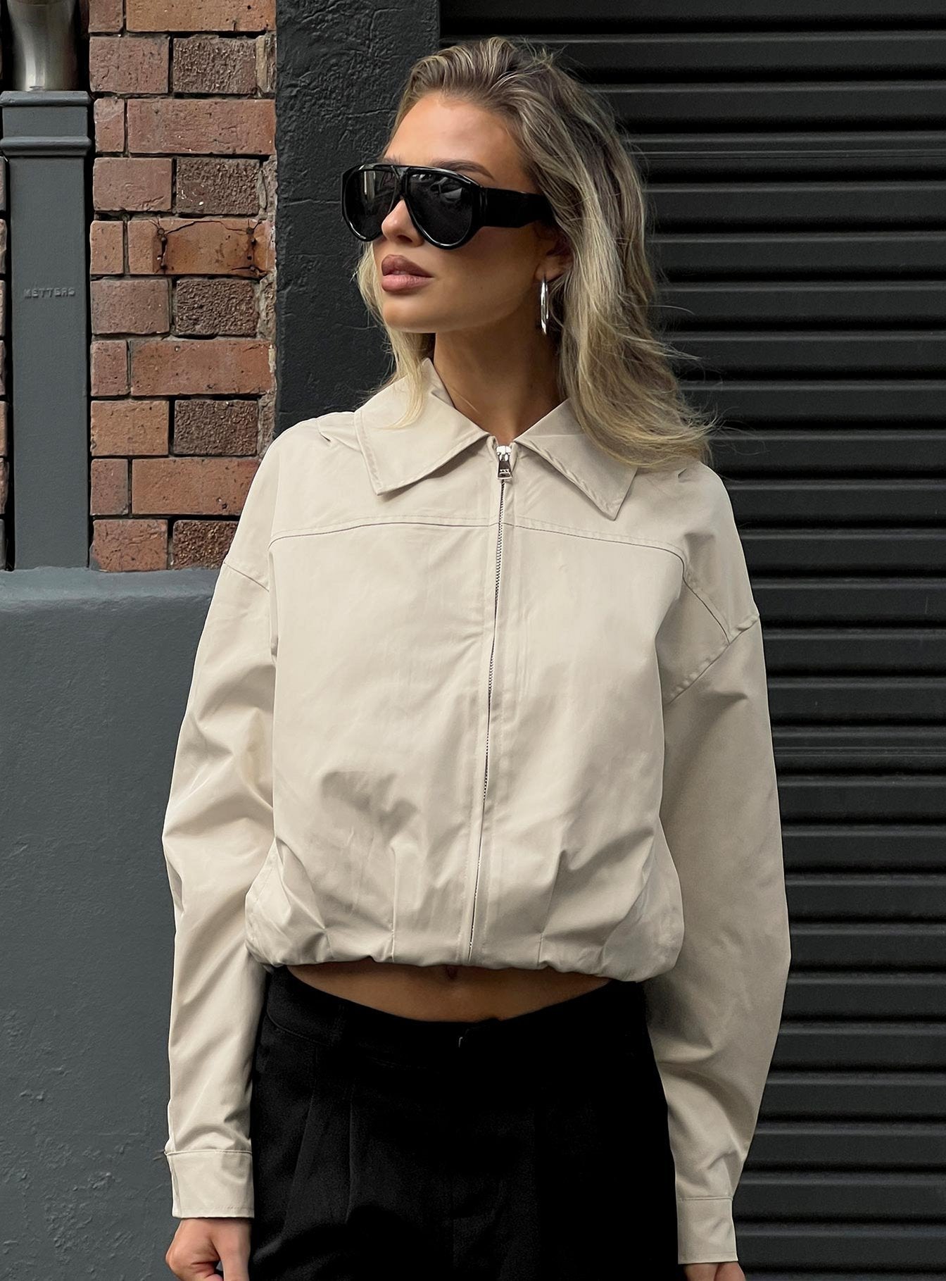 Call You Up Bomber Jacket Sand