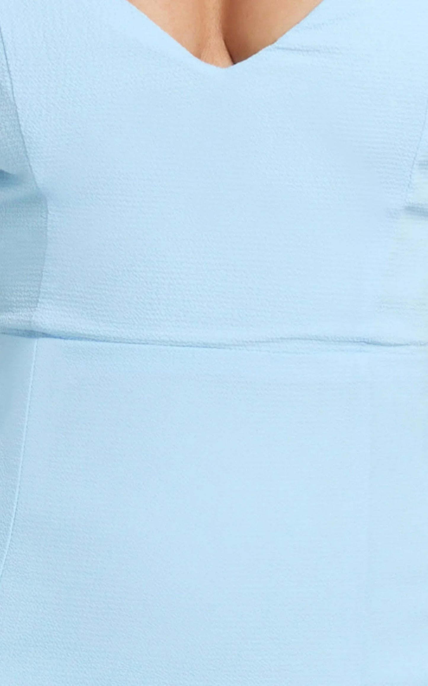 More Than This Maxi Dress - Ruffle Strap Thigh Split Dress in Light Blue