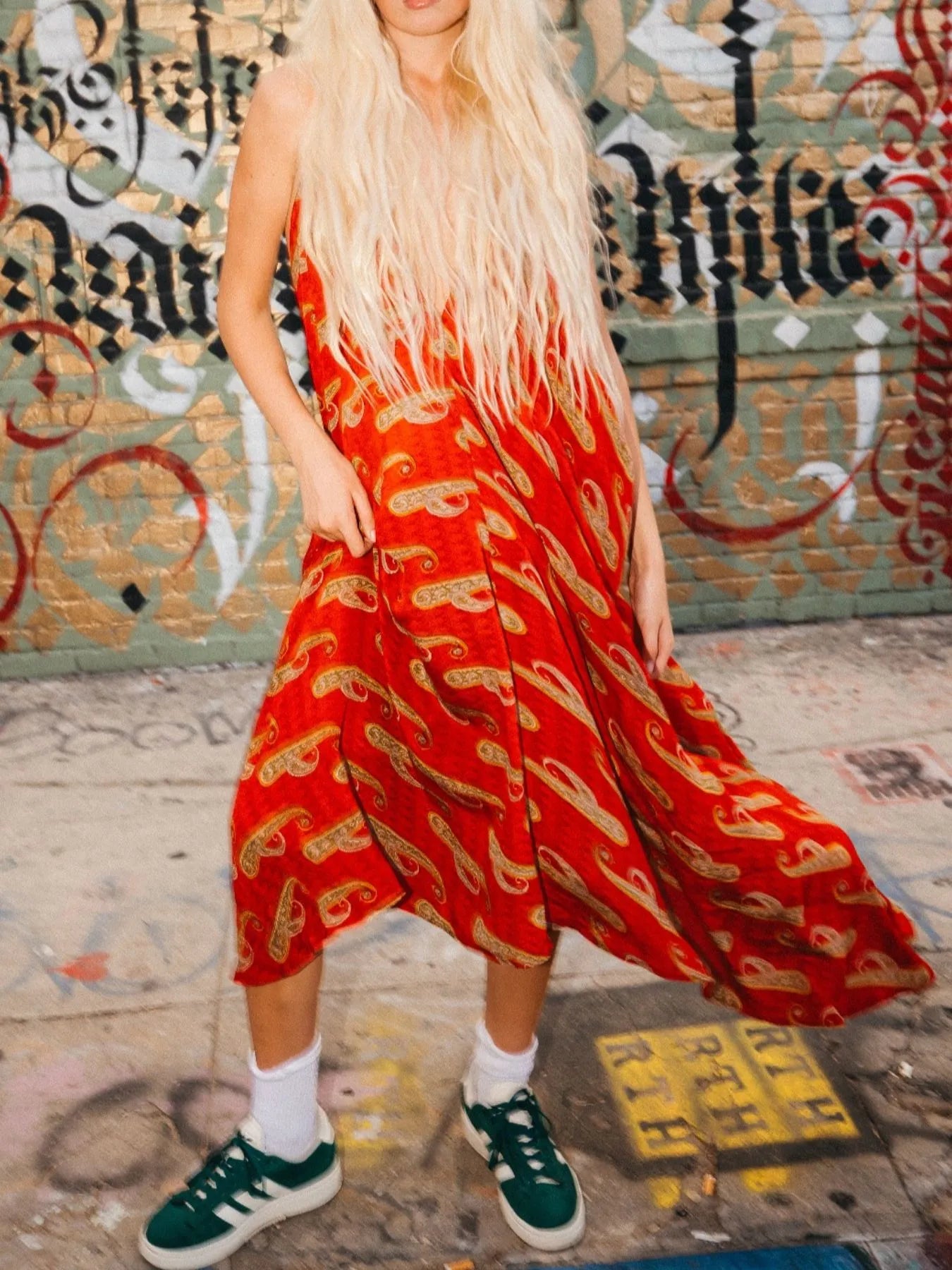 Backless Printed Halter Neck Maxi Dress