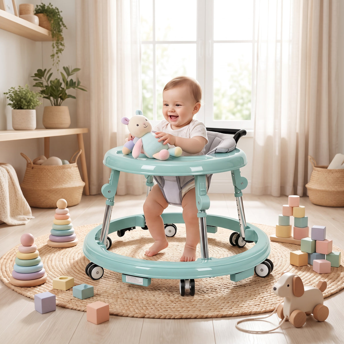 Space‑Saving Collapsible Baby Walker, Reliable Support for Baby’s First Steps