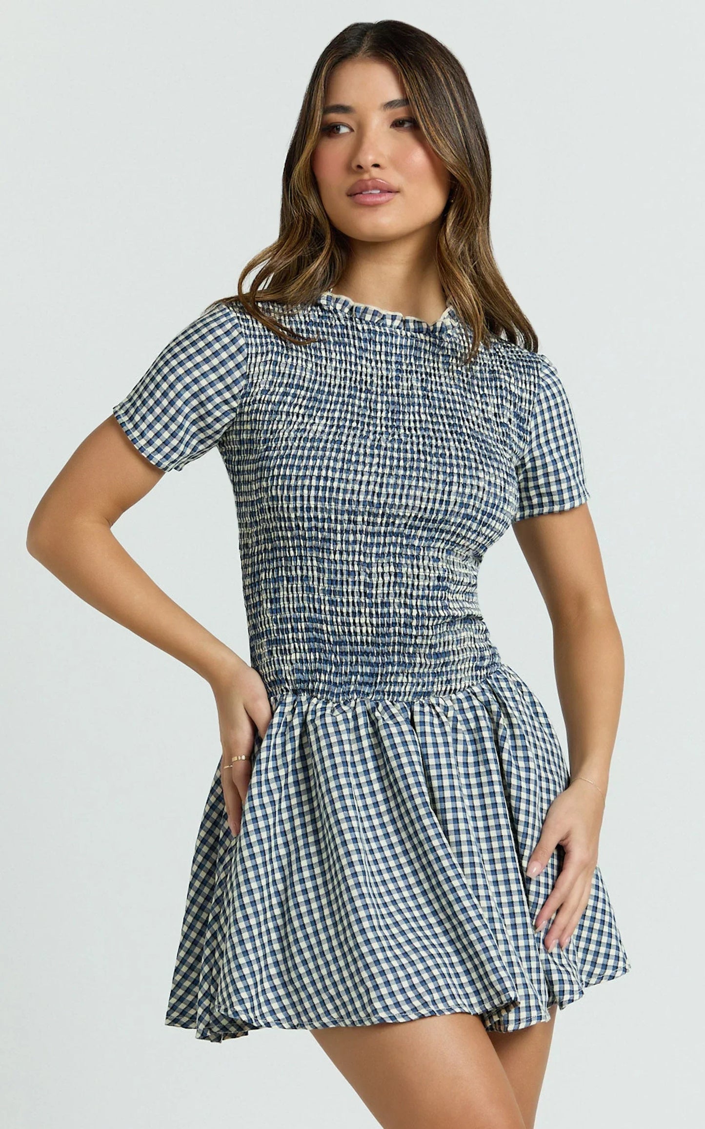 Kristen Mini Dress - Shirt Dress in Navy