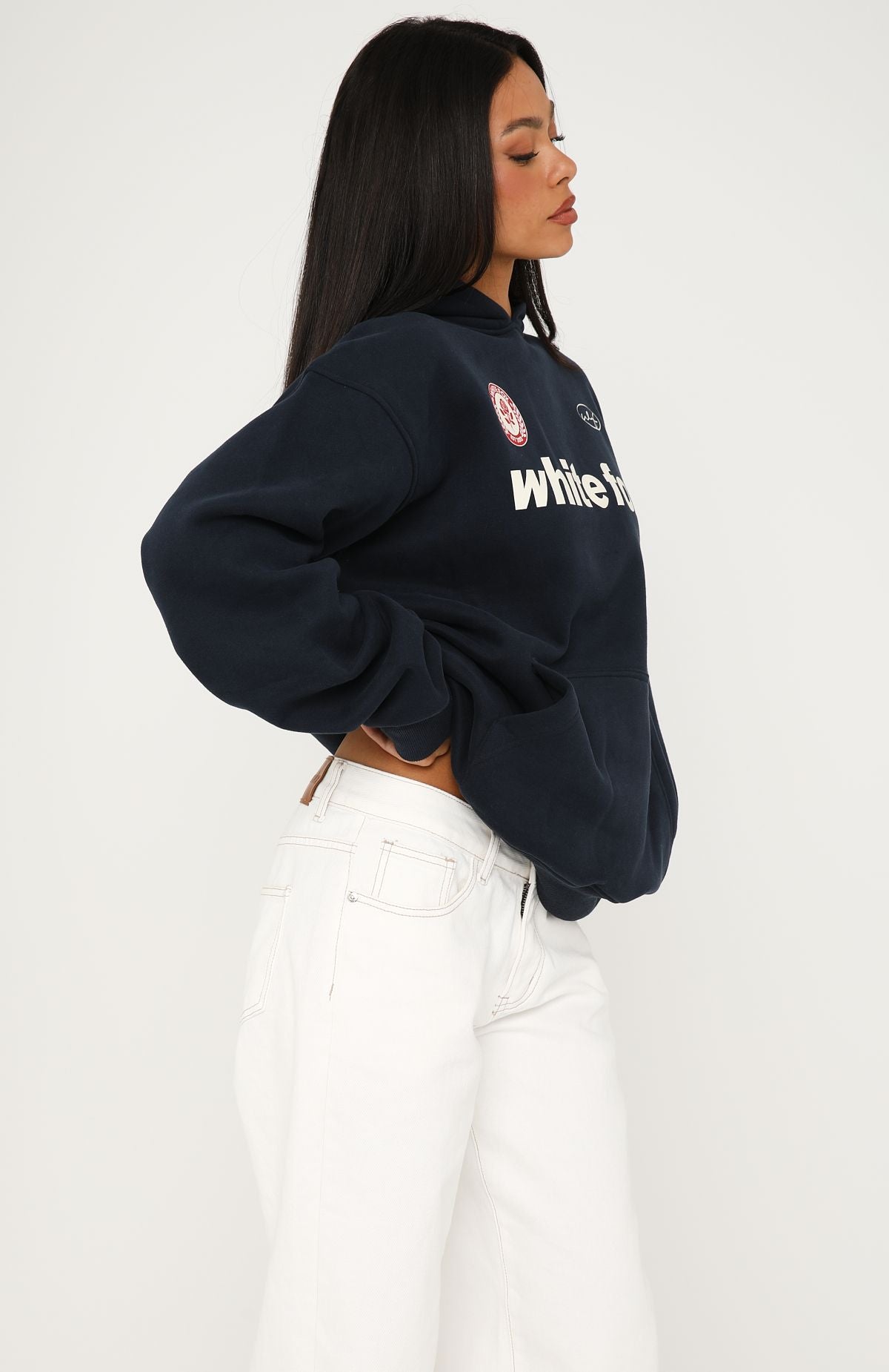 No Matter What Happens Oversized Hoodie Navy