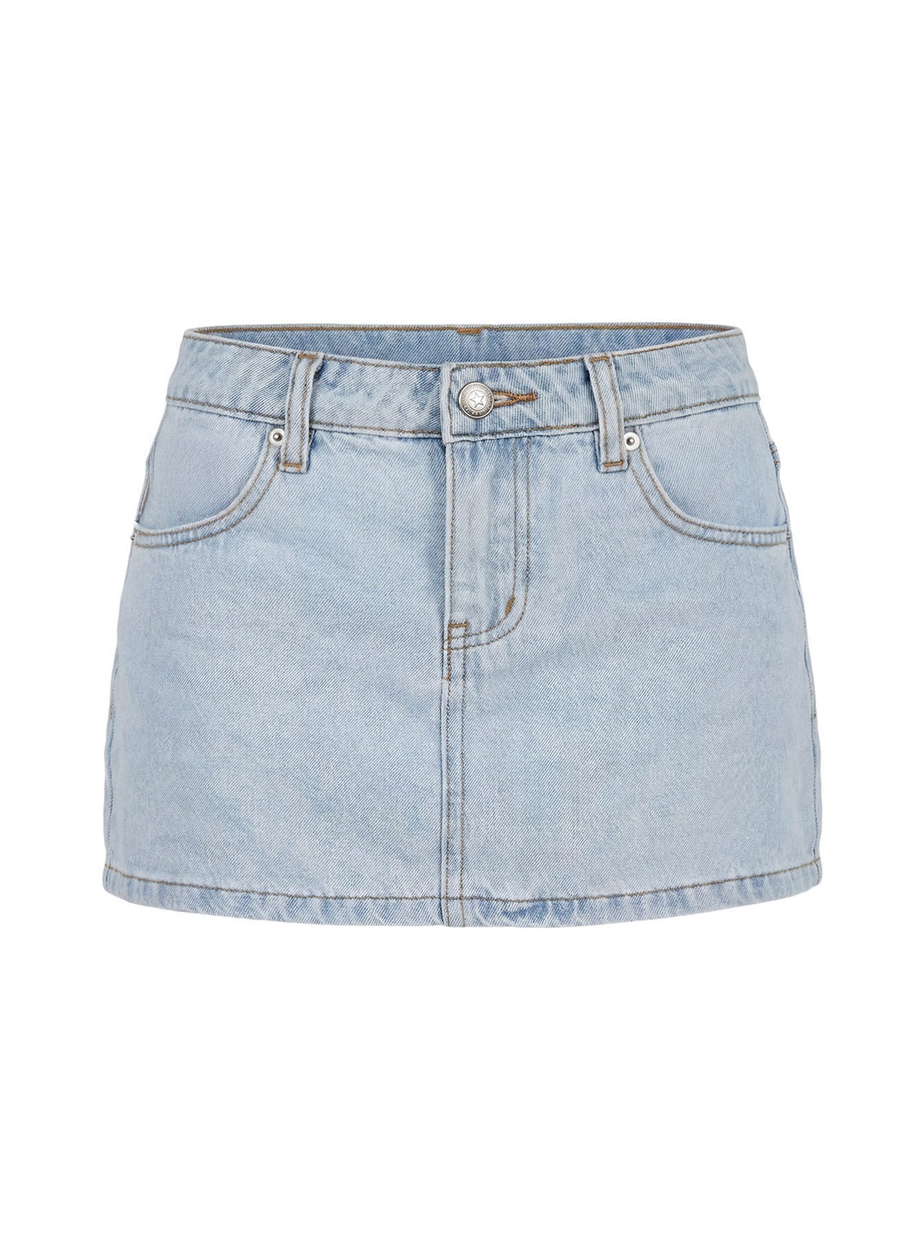 Baxon Low Rise Micro Denim Skort Light Blue Wash
